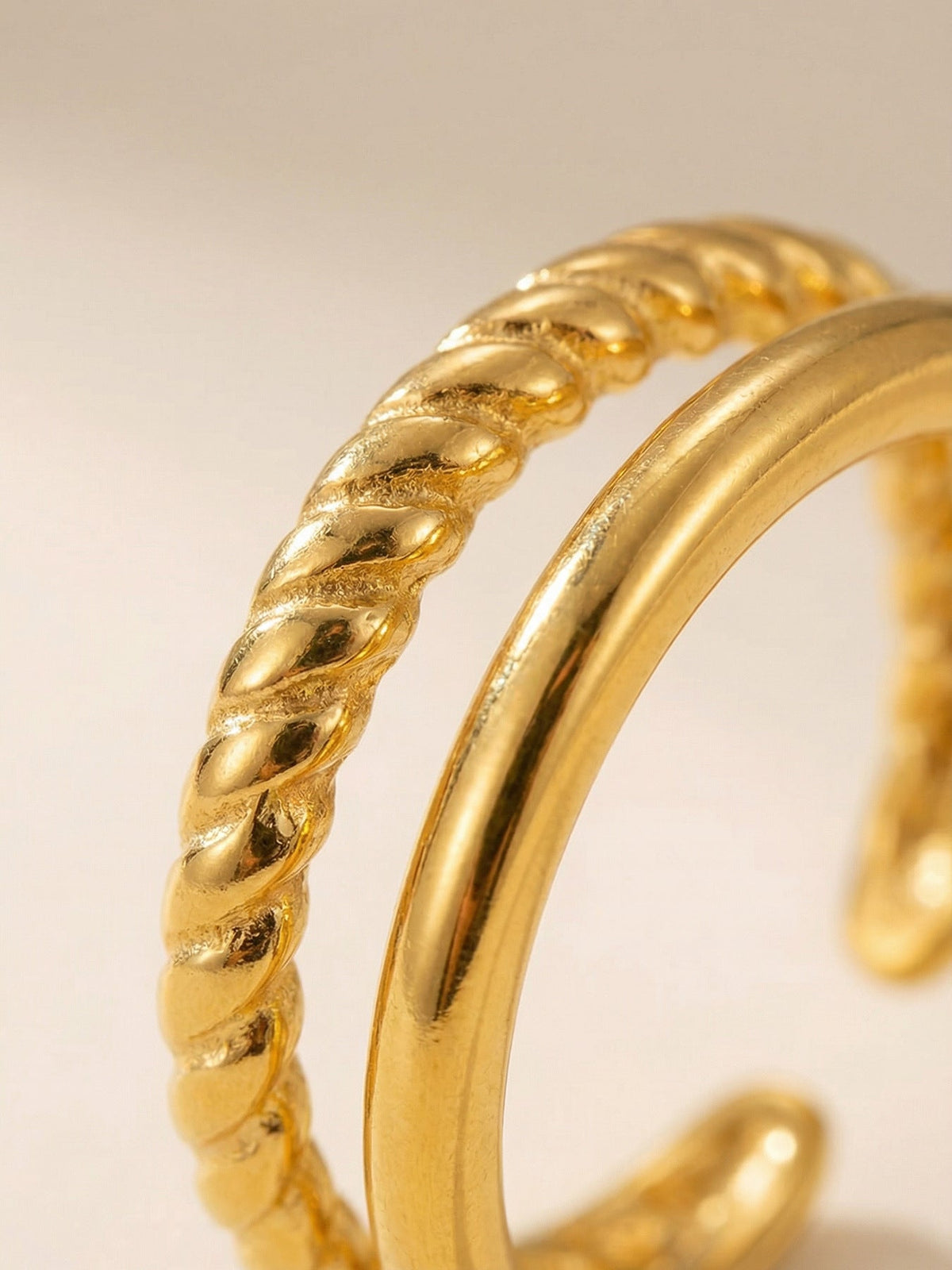 Double Twisted Open Cuff Ring - Moonix
