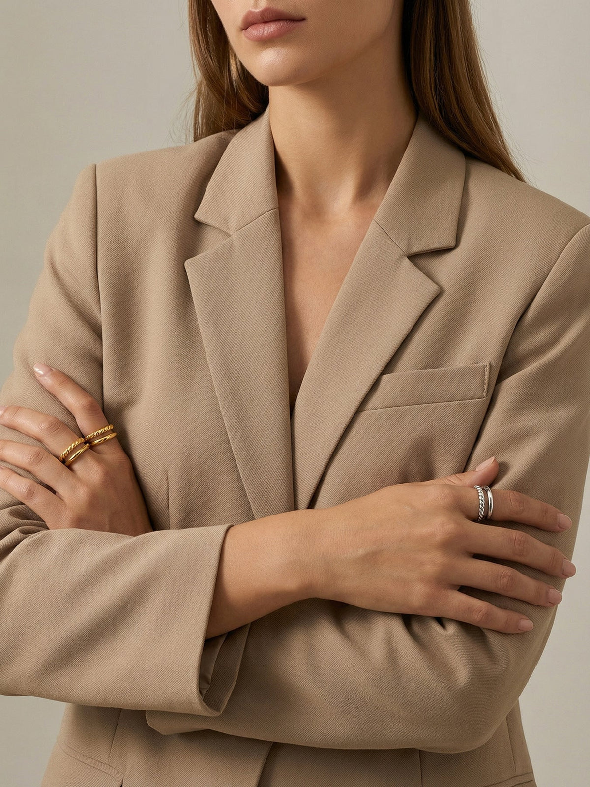 Double Twisted Open Cuff Ring - Moonix