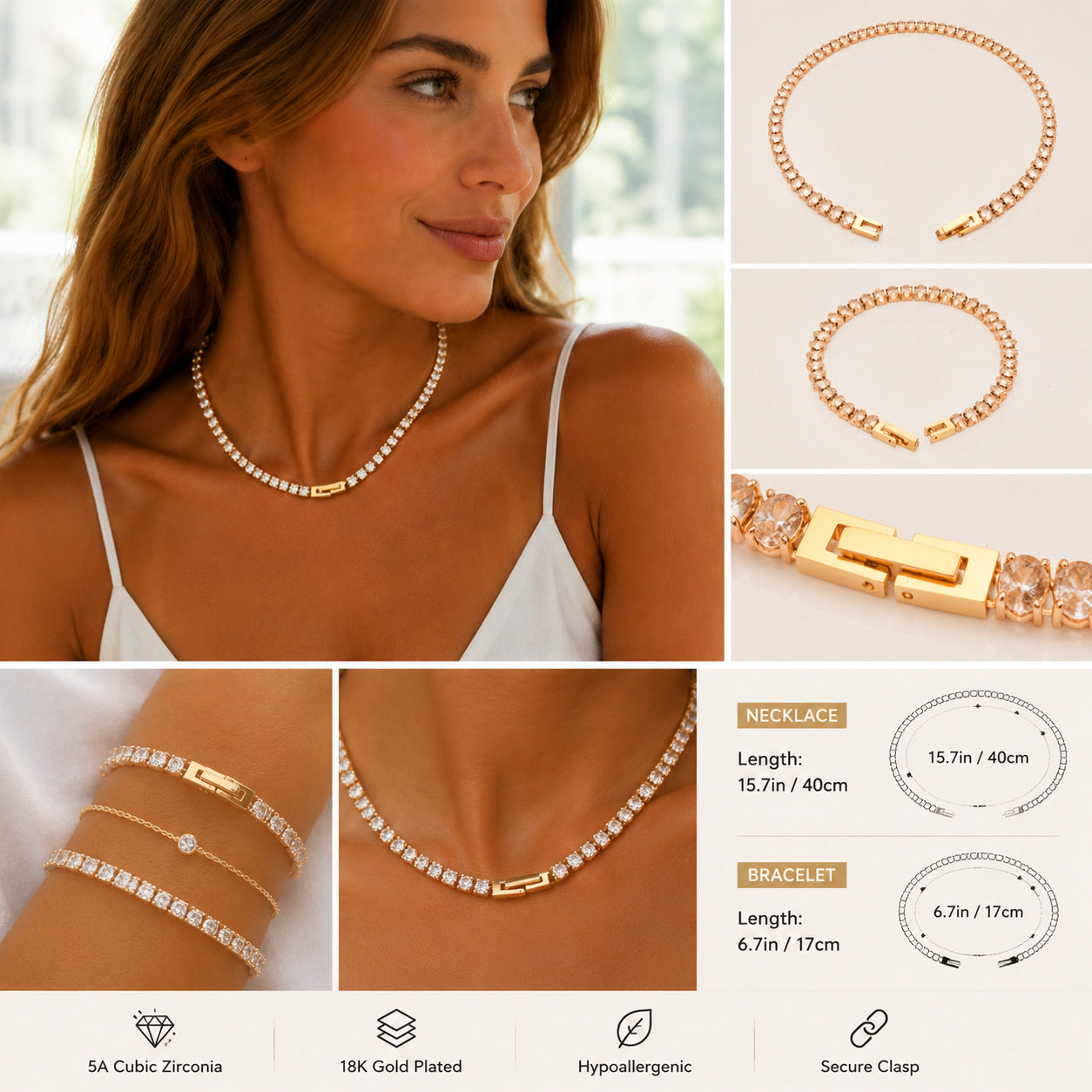 Elegant Classic Tennis Bracelet - Moonix