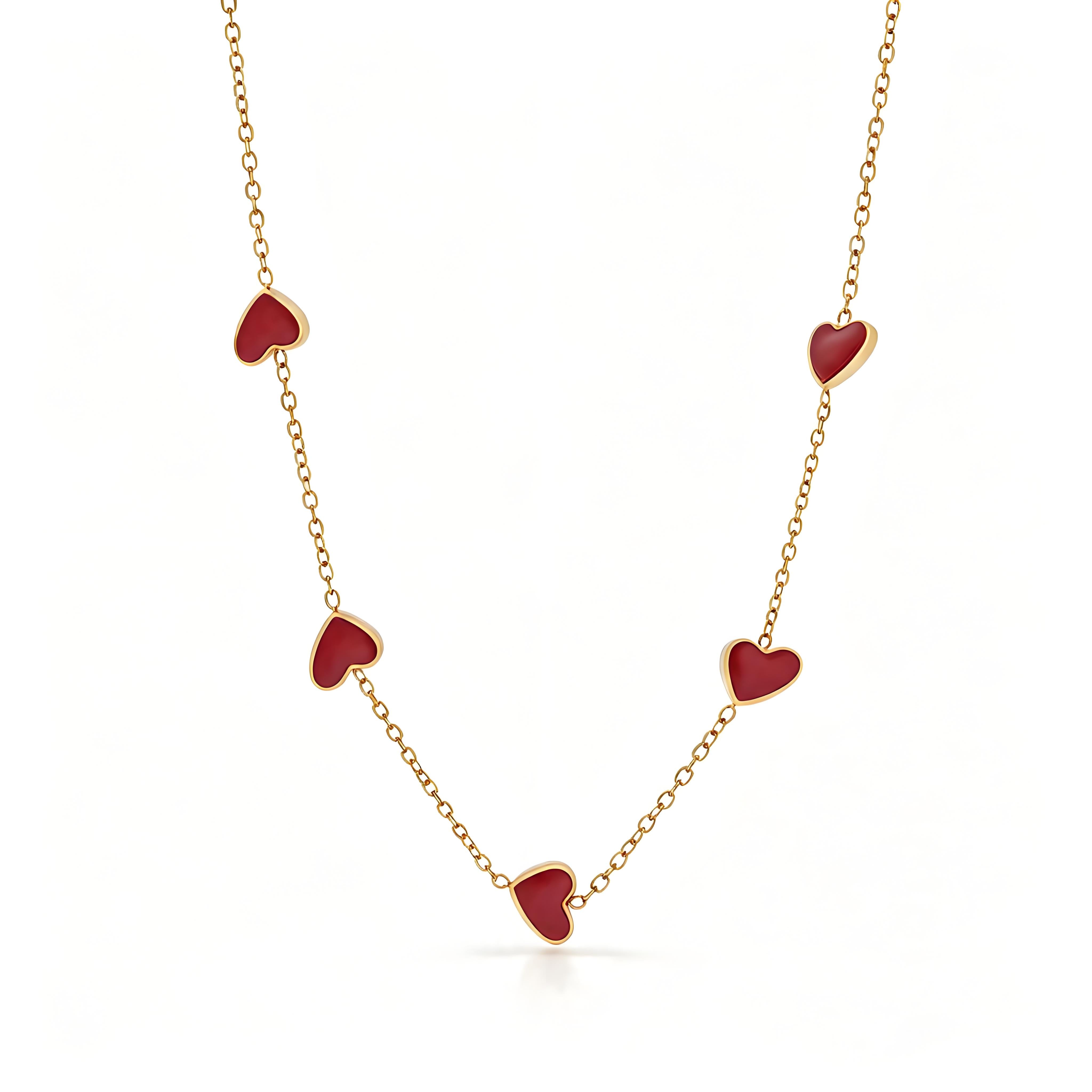 Enamel Heart Necklace - Moonix