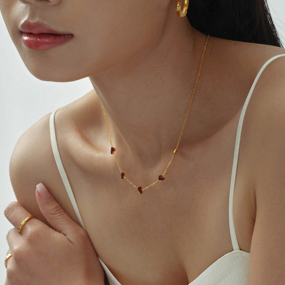 Enamel Heart Necklace - Moonix