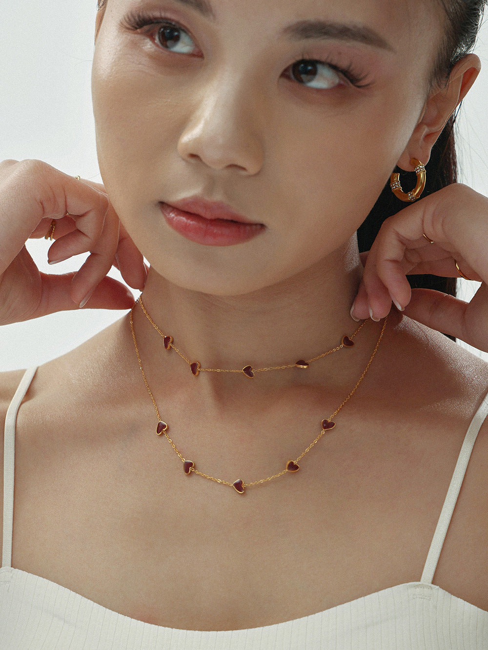 Enamel Heart Necklace - Moonix