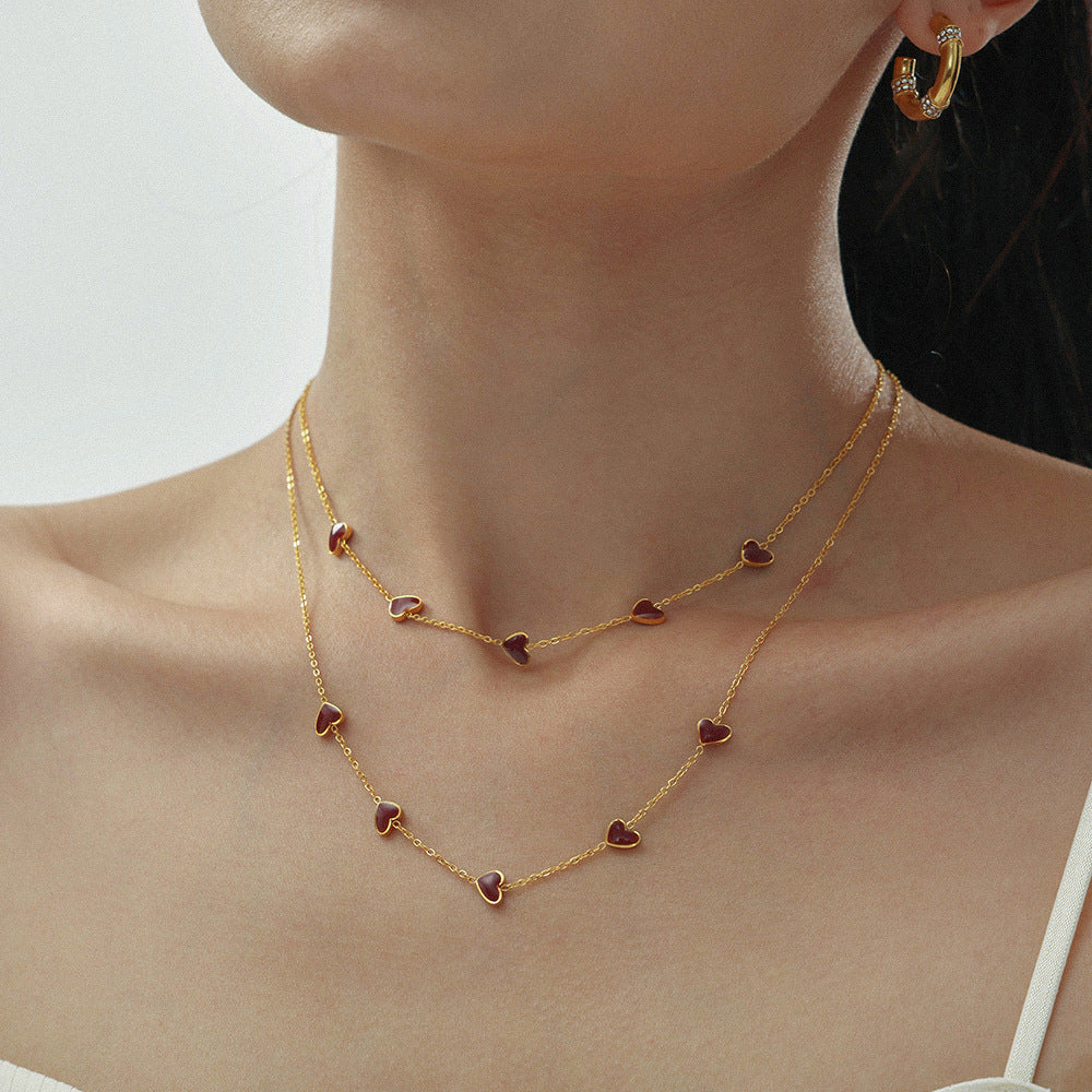 Enamel Heart Necklace - Moonix