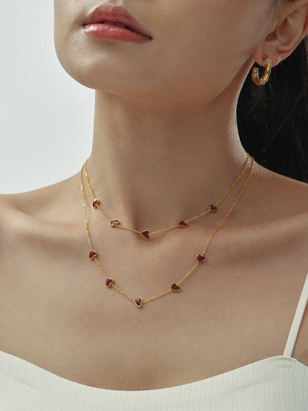 Enamel Heart Necklace - Moonix
