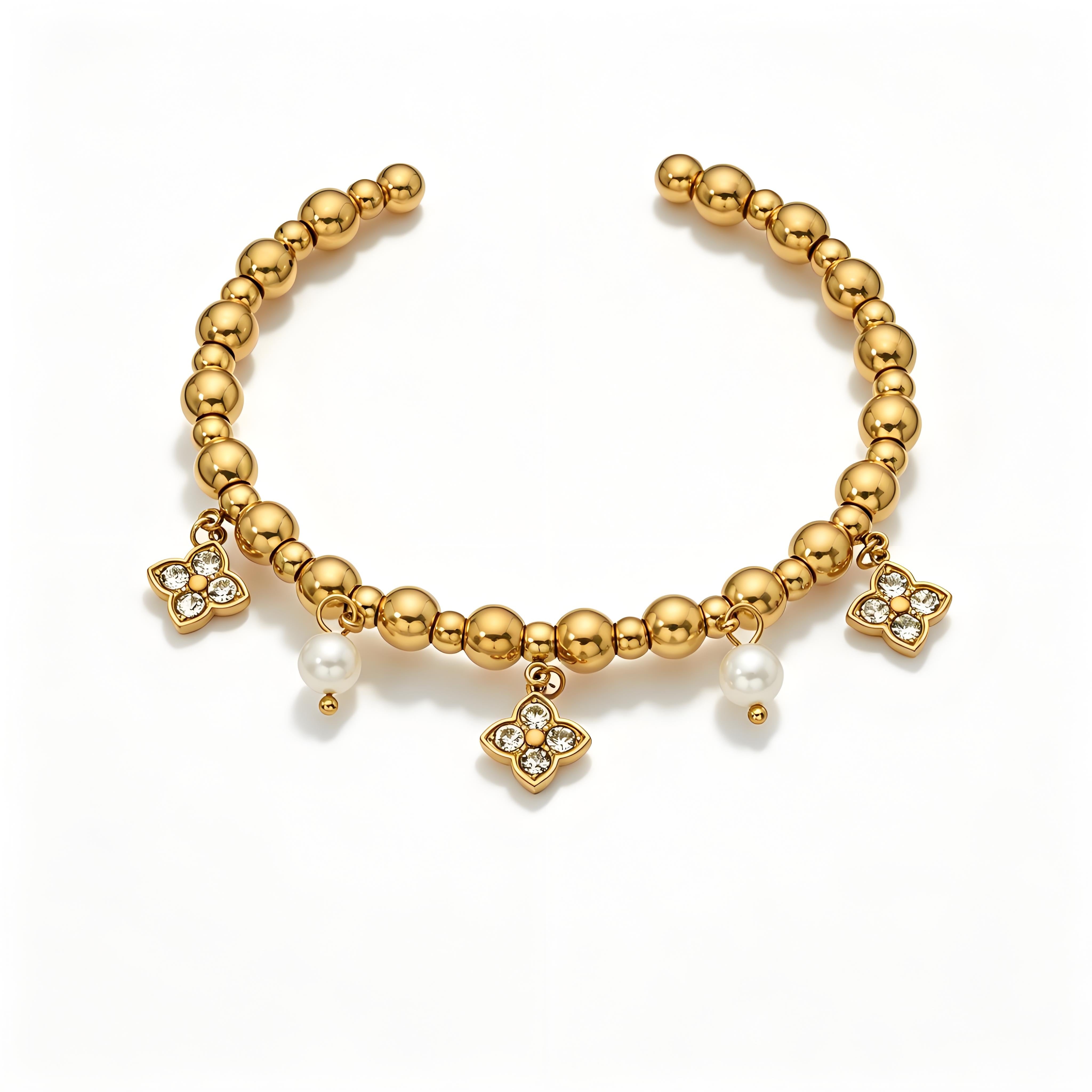 Gold Bead Fortune Bracelet - Moonix