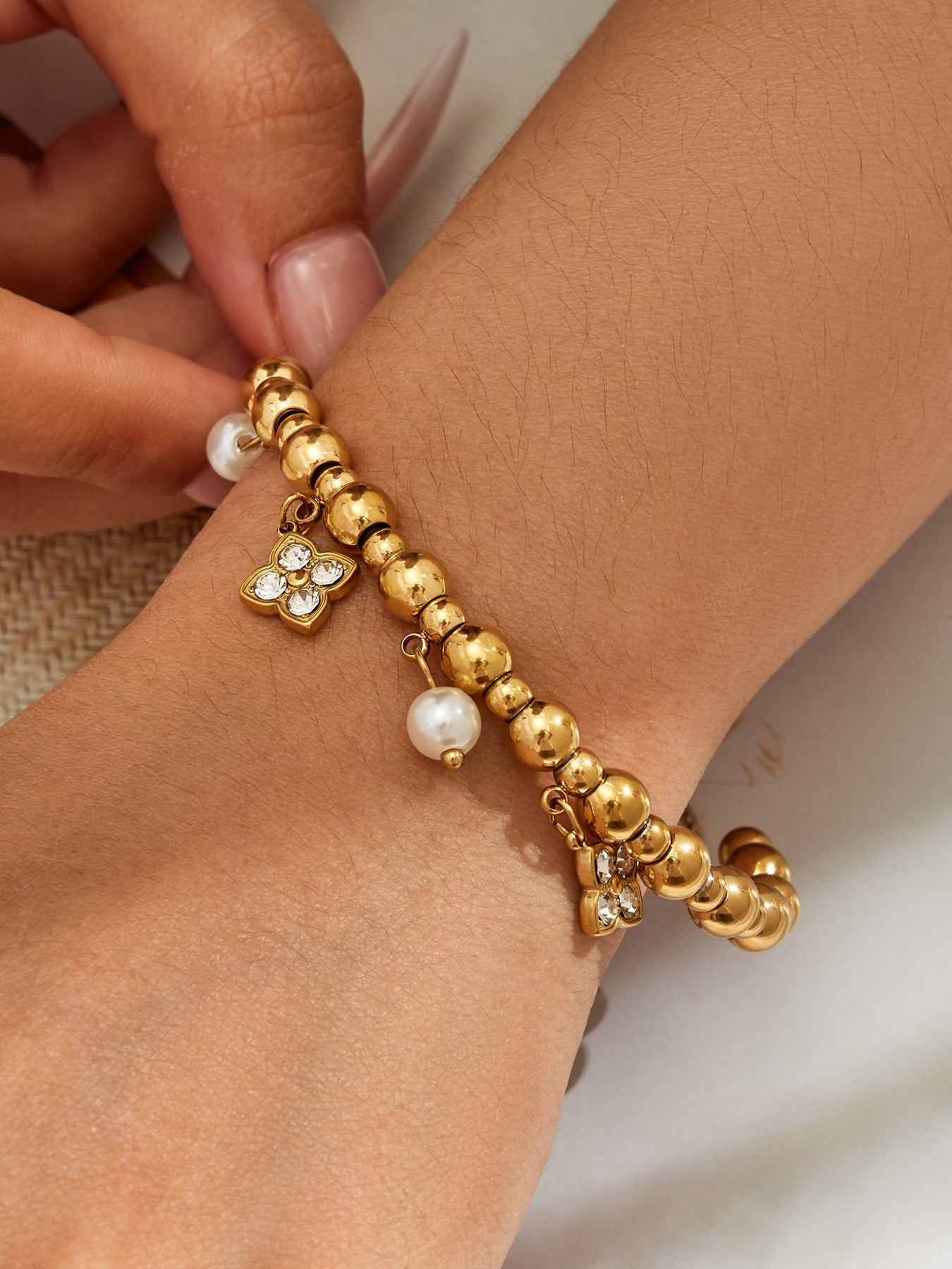 Gold Bead Fortune Bracelet - Moonix