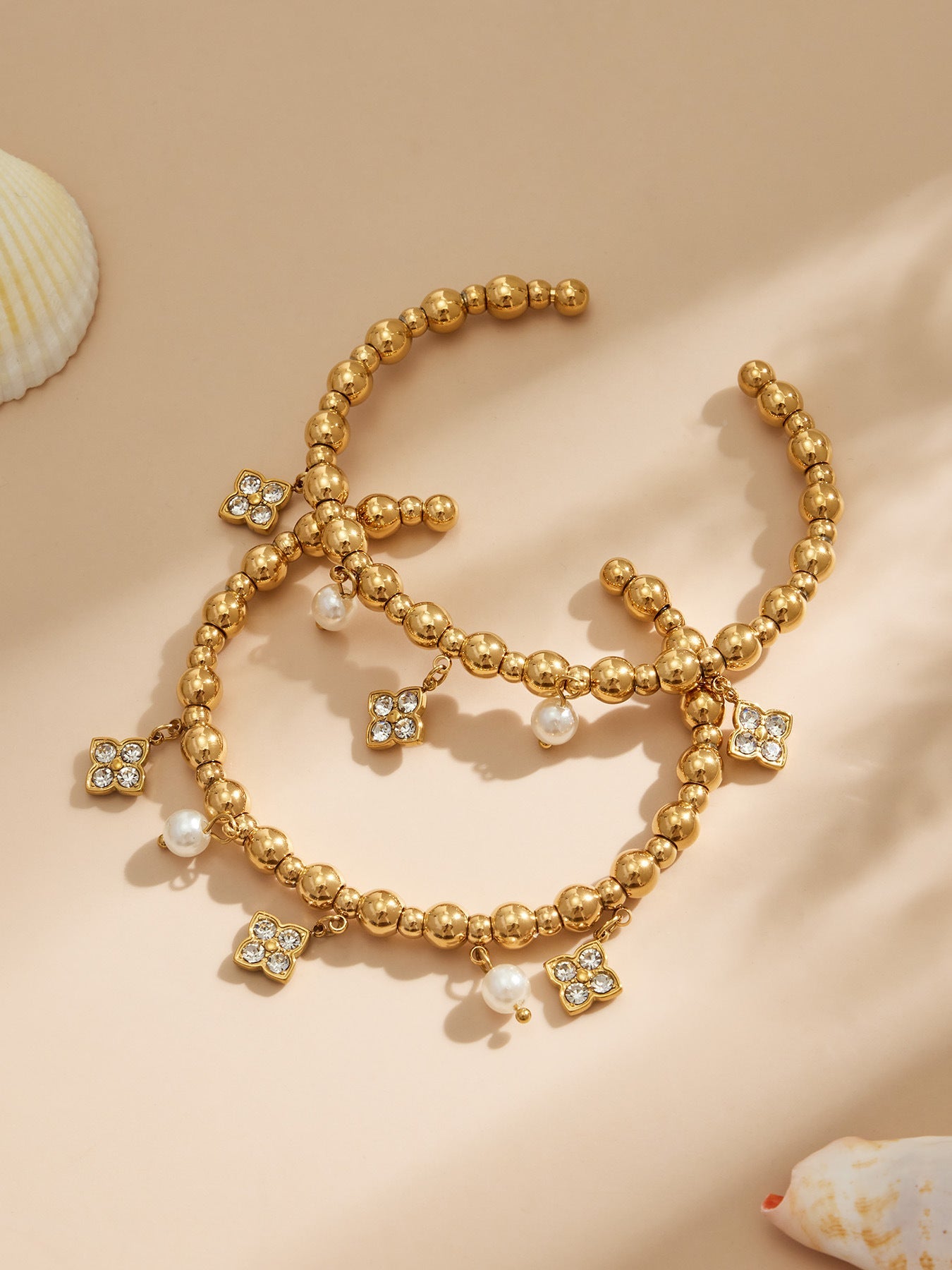 Gold Bead Fortune Bracelet - Moonix
