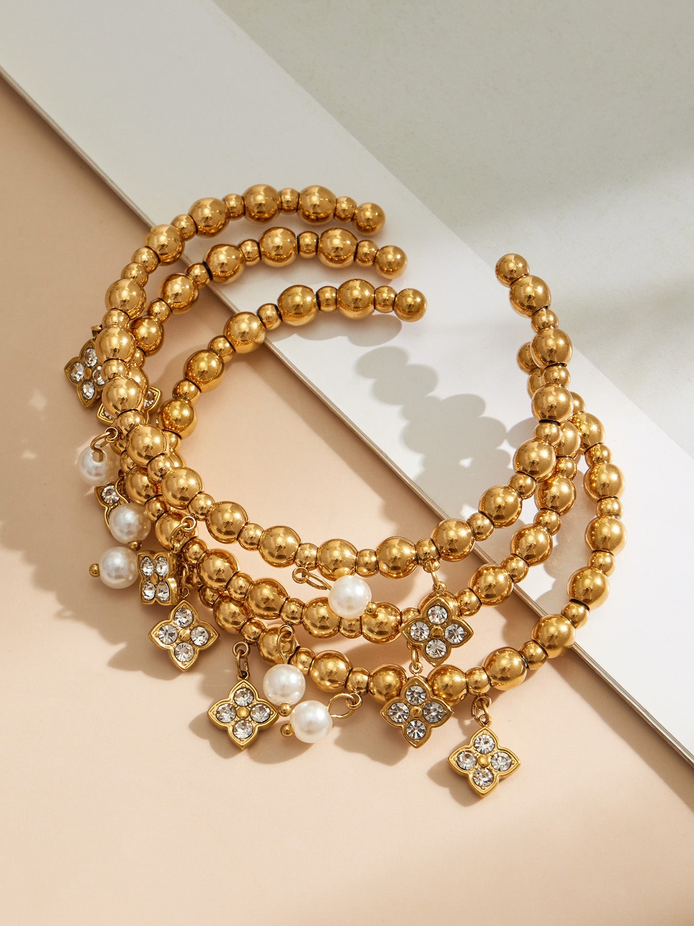 Gold Bead Fortune Bracelet - Moonix