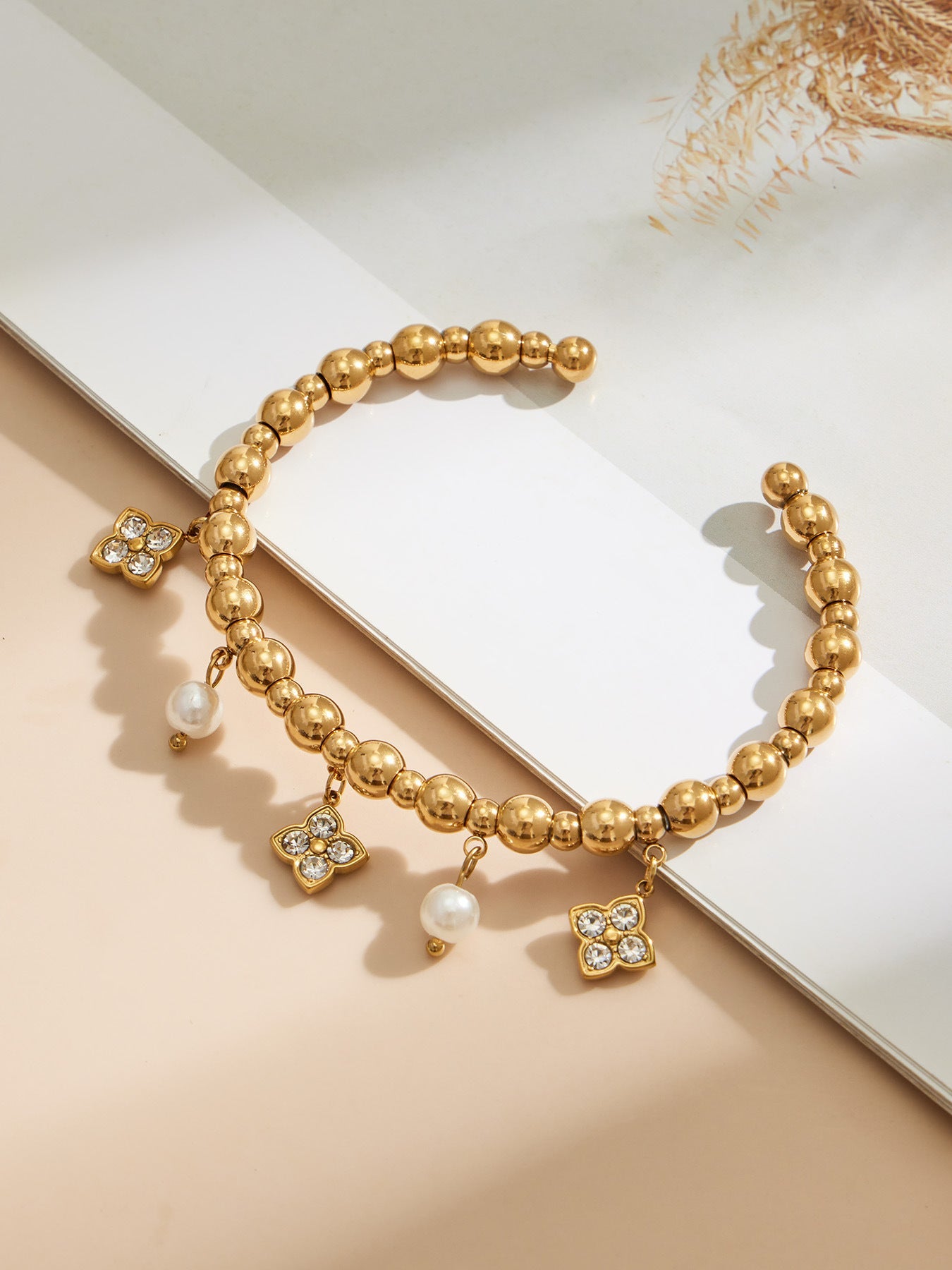 Gold Bead Fortune Bracelet - Moonix