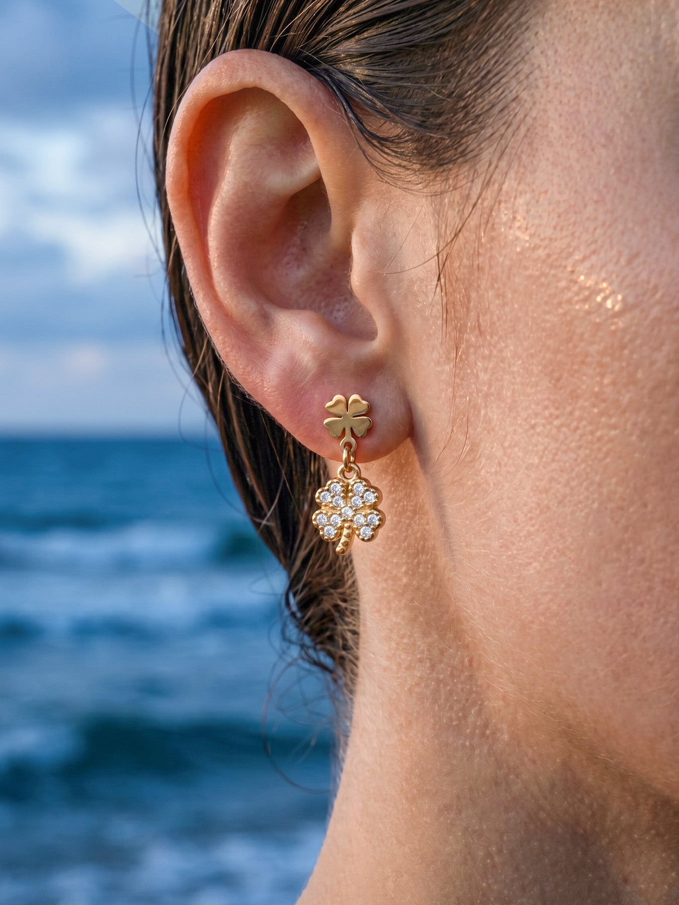 Lucky Charm Paw Print Drop Earrings - Moonix