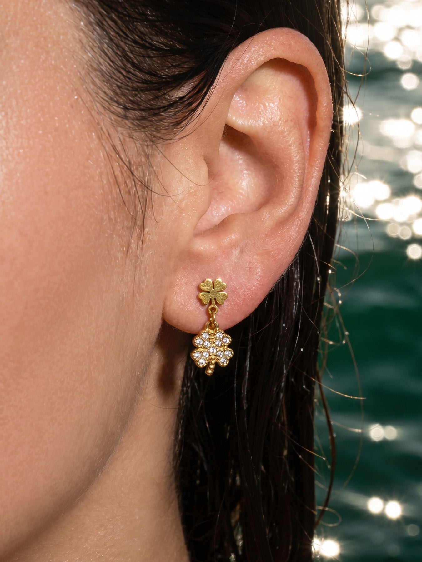 Lucky Charm Paw Print Drop Earrings - Moonix