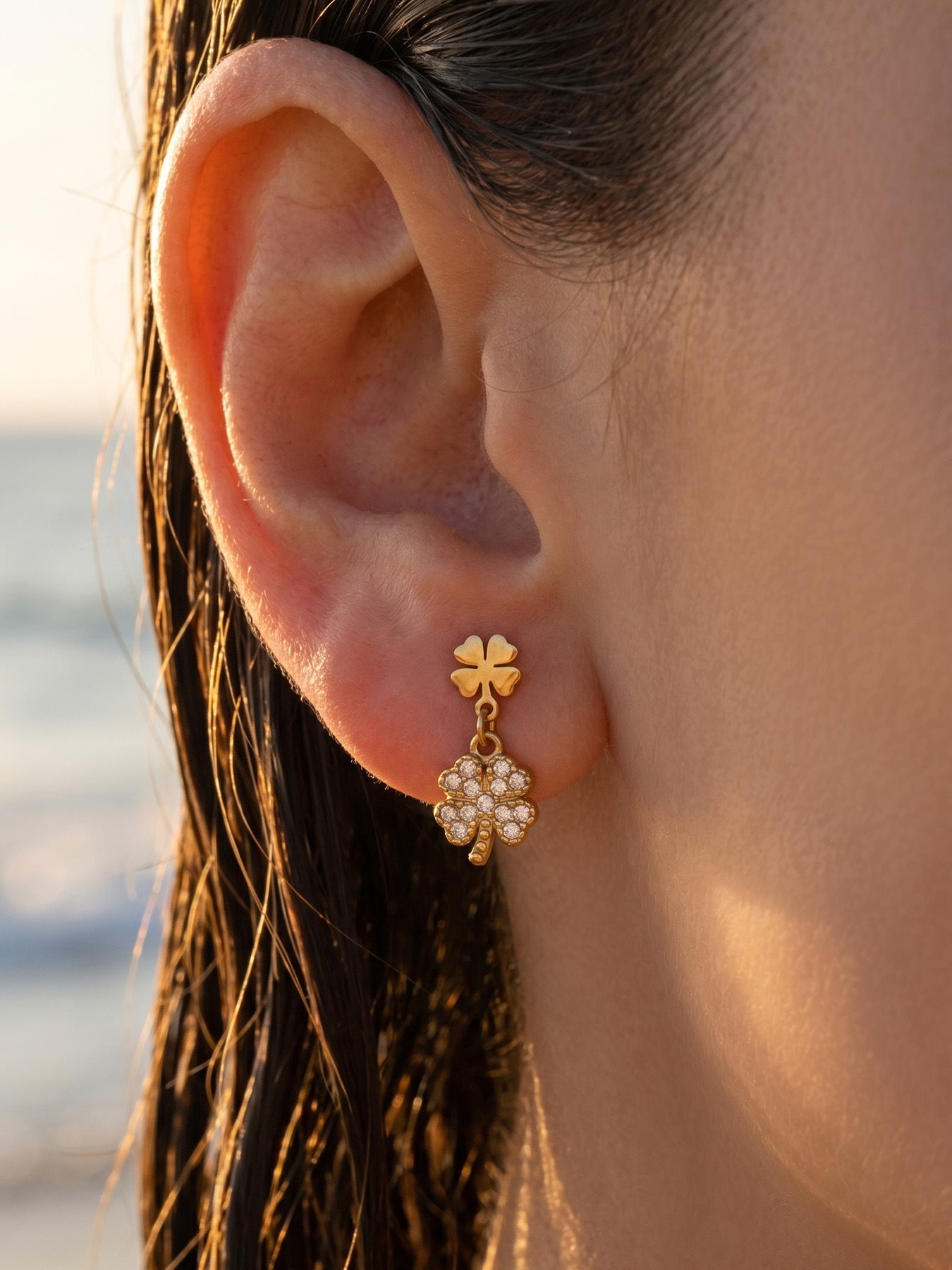 Lucky Charm Paw Print Drop Earrings - Moonix