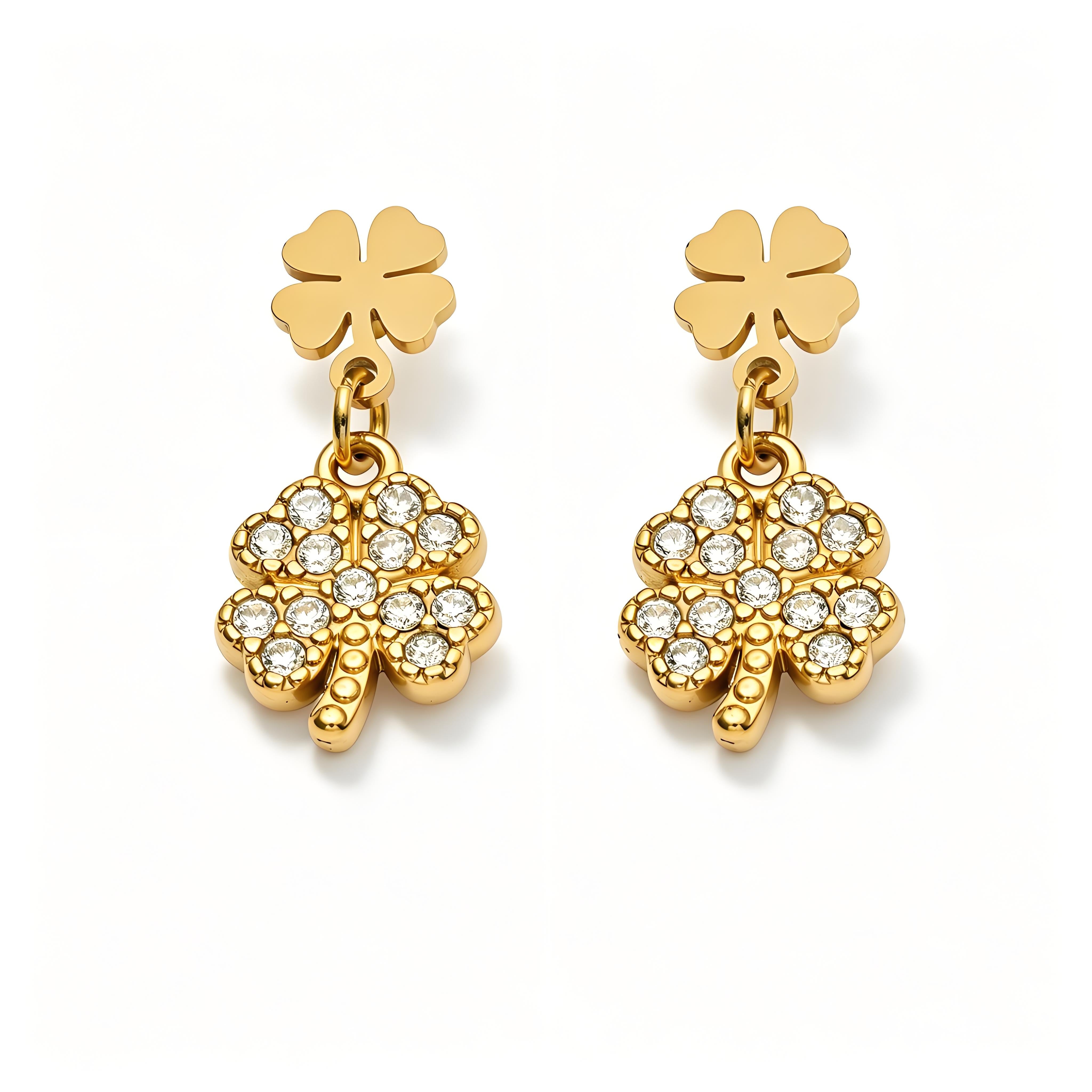 Lucky Charm Paw Print Drop Earrings - Moonix