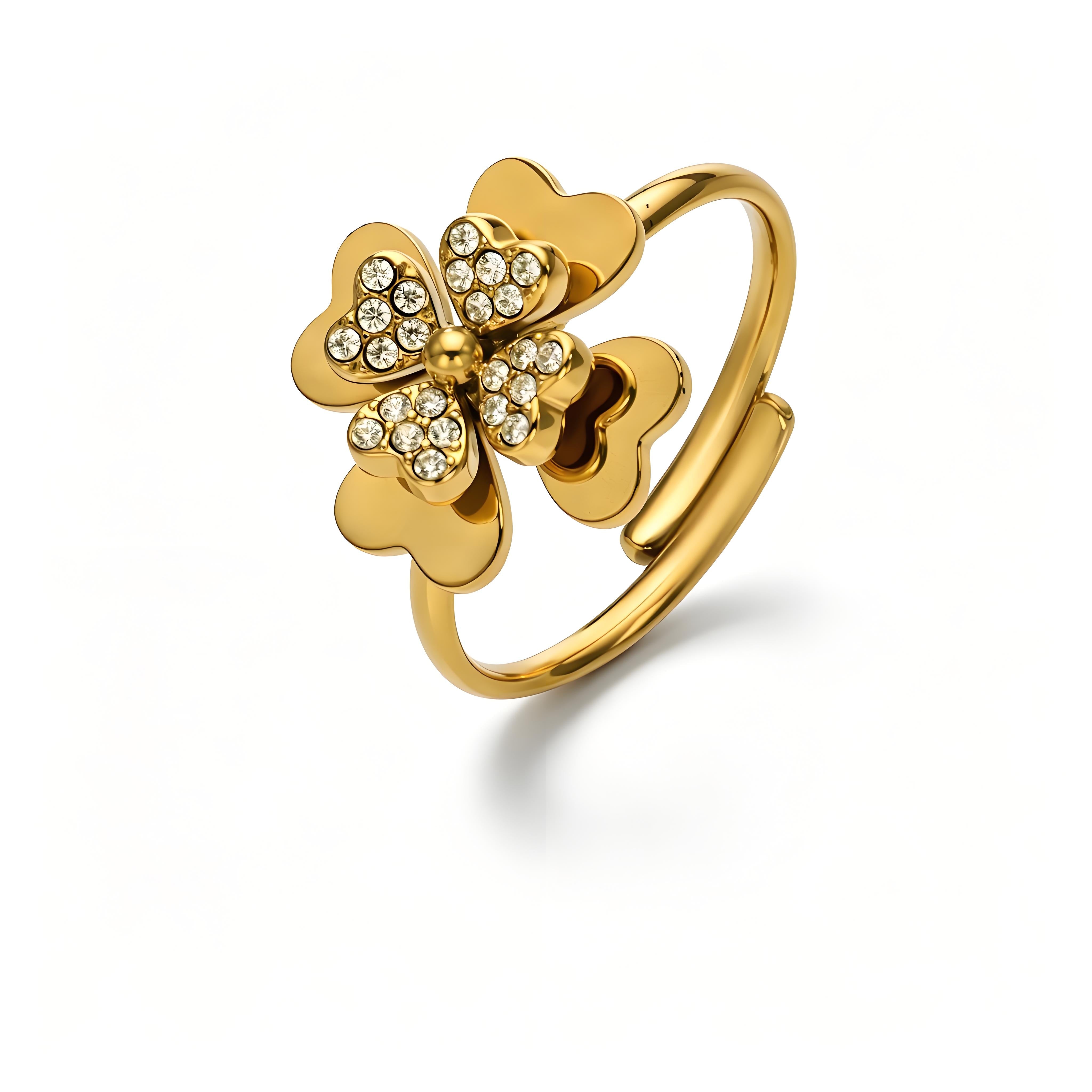 Lumi Clover Open Ring - Moonix