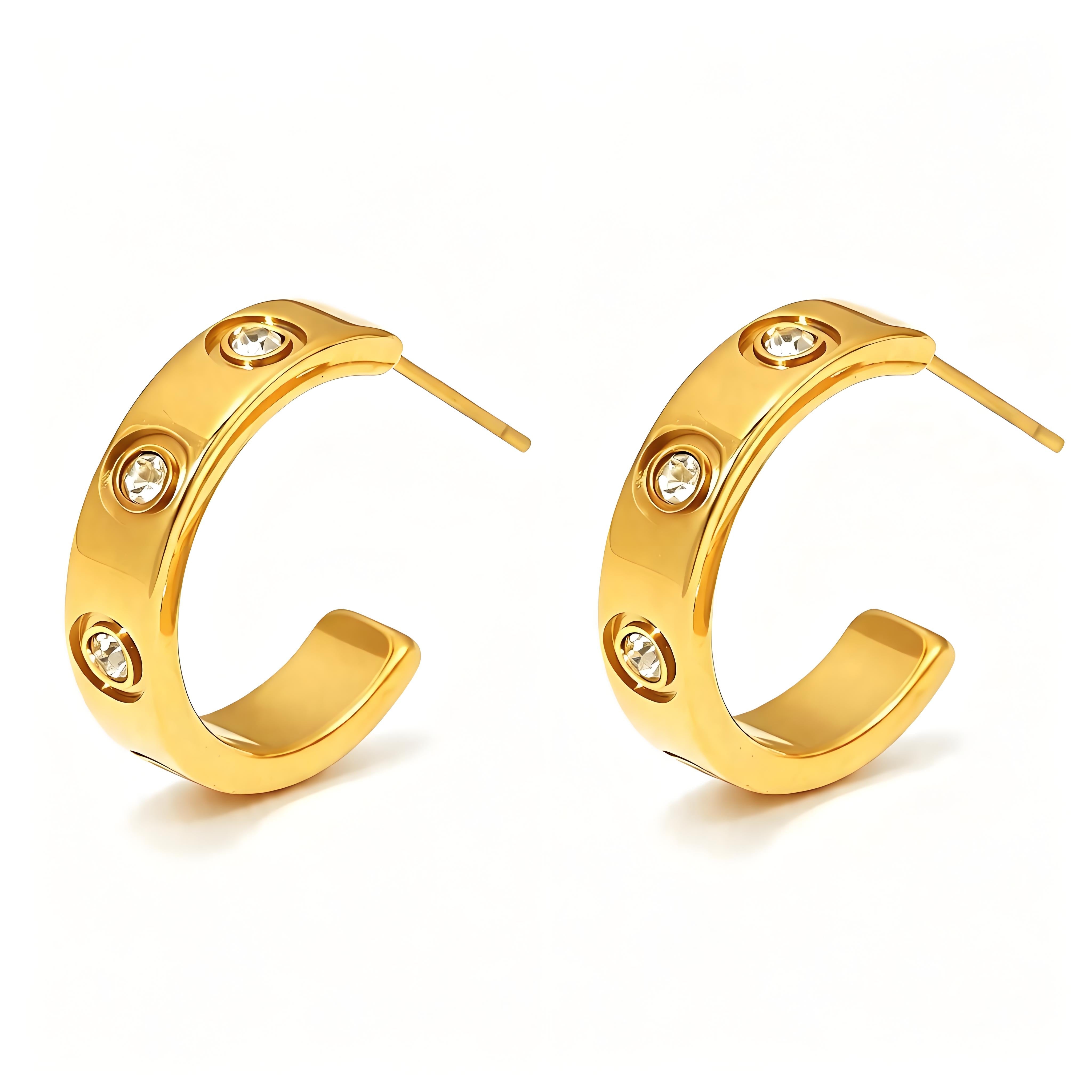 Orbit Dot Open C Earring - Moonix