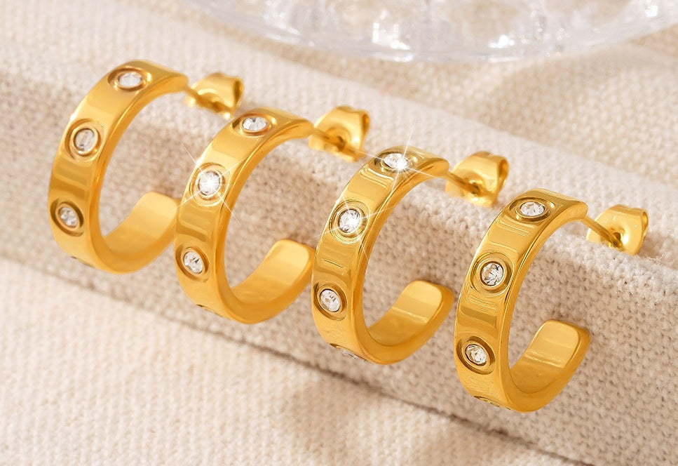 Orbit Dot Open C Earring - Moonix