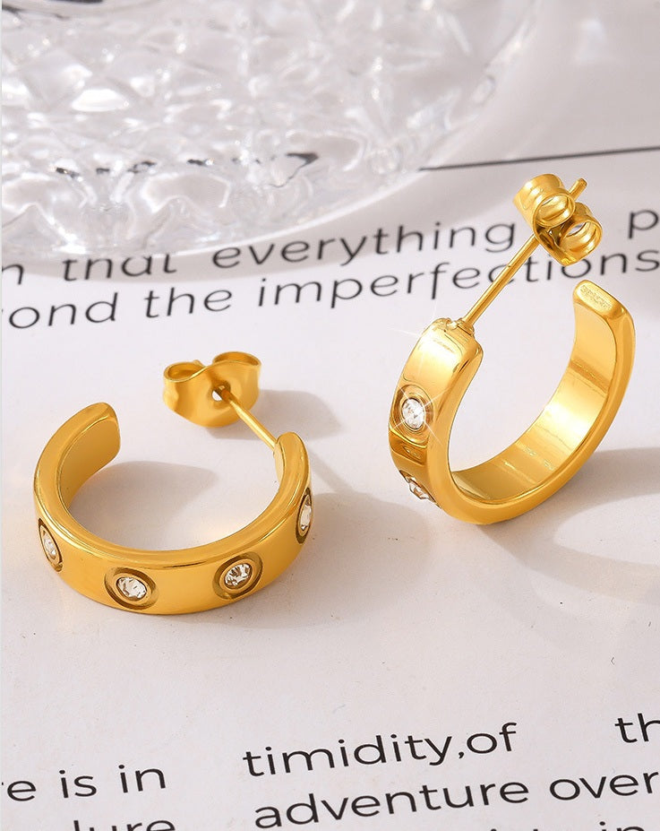 Orbit Dot Open C Earring - Moonix