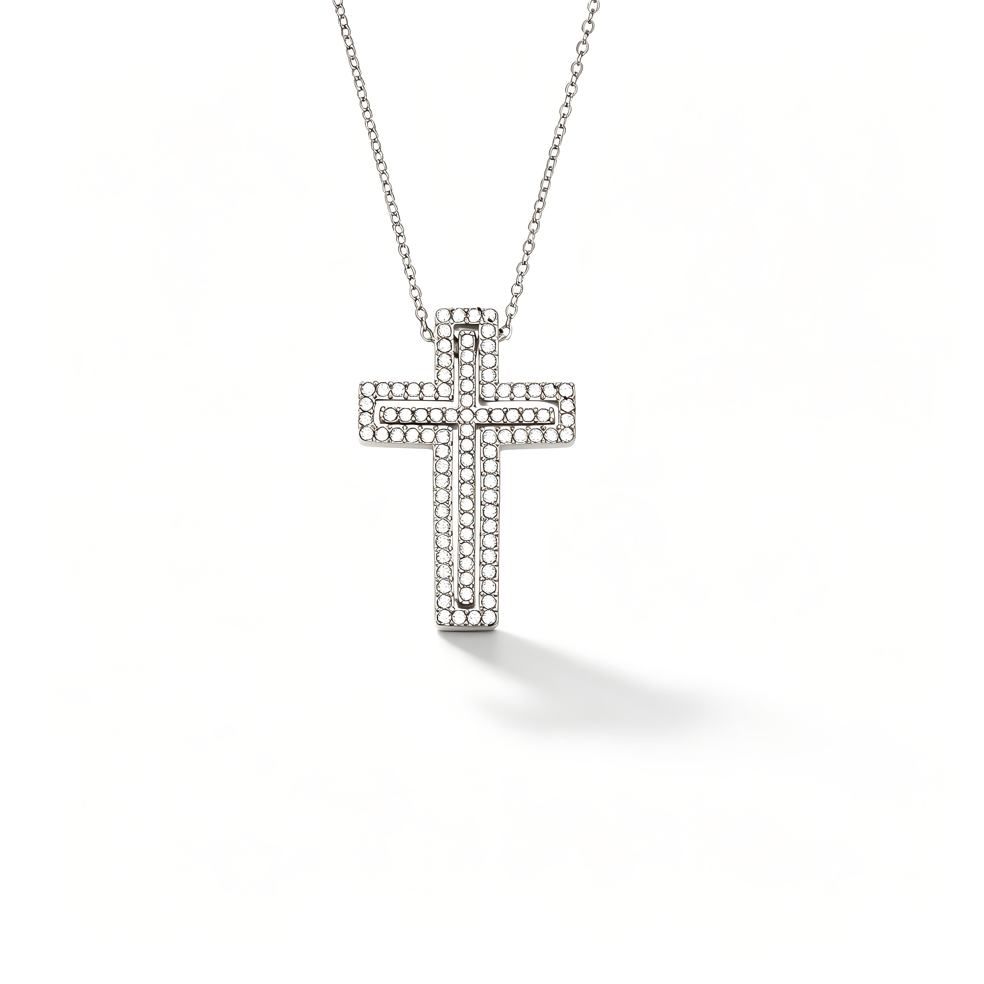 Y-Layer Tiny Cross Bead Lariat Necklace - Moonix