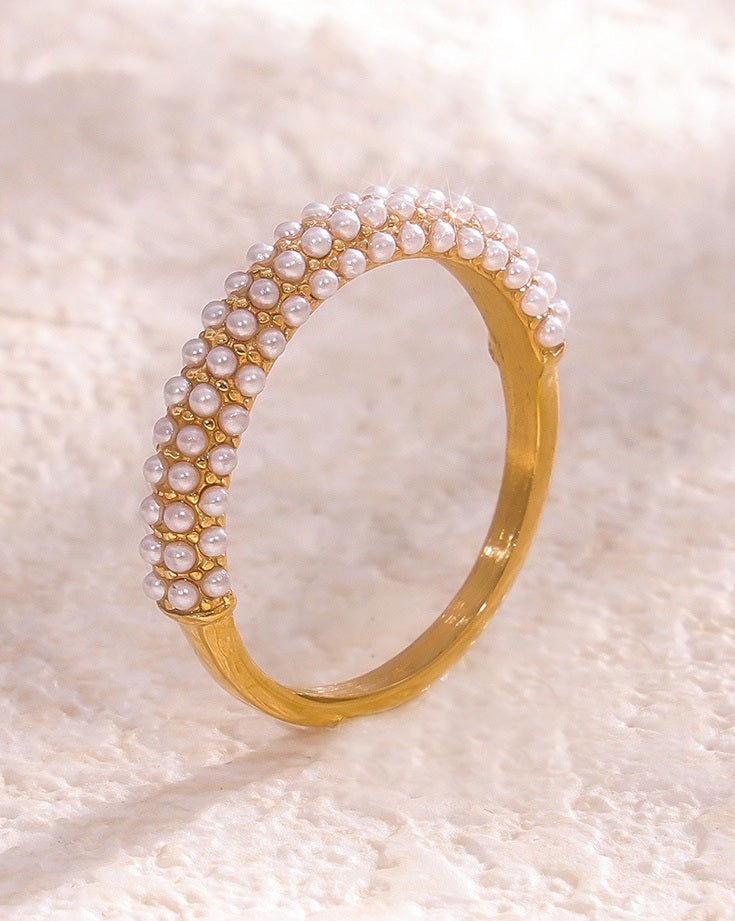 Pavé Stacking Pearl Ring - Moonix
