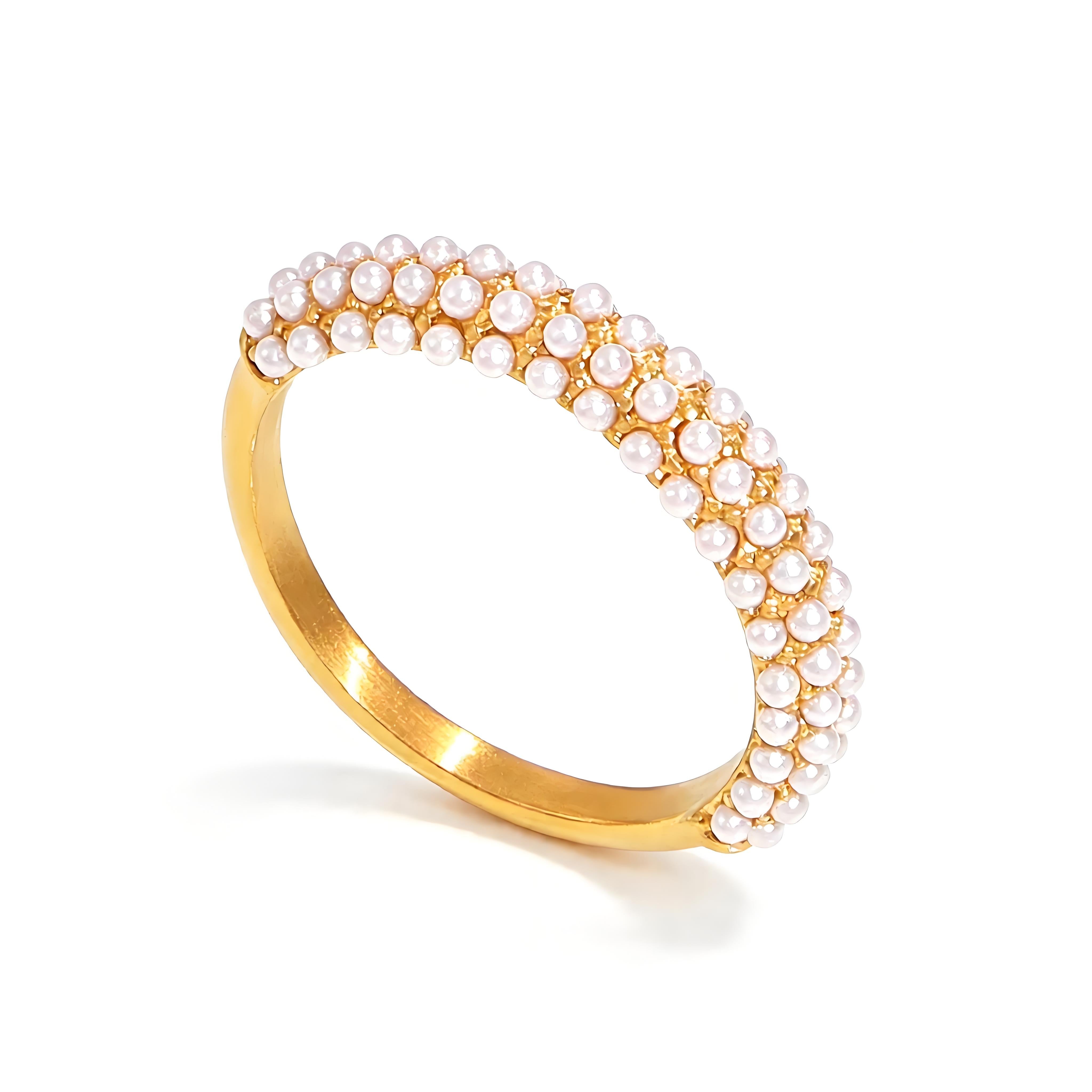 Pavé Stacking Pearl Ring - Moonix