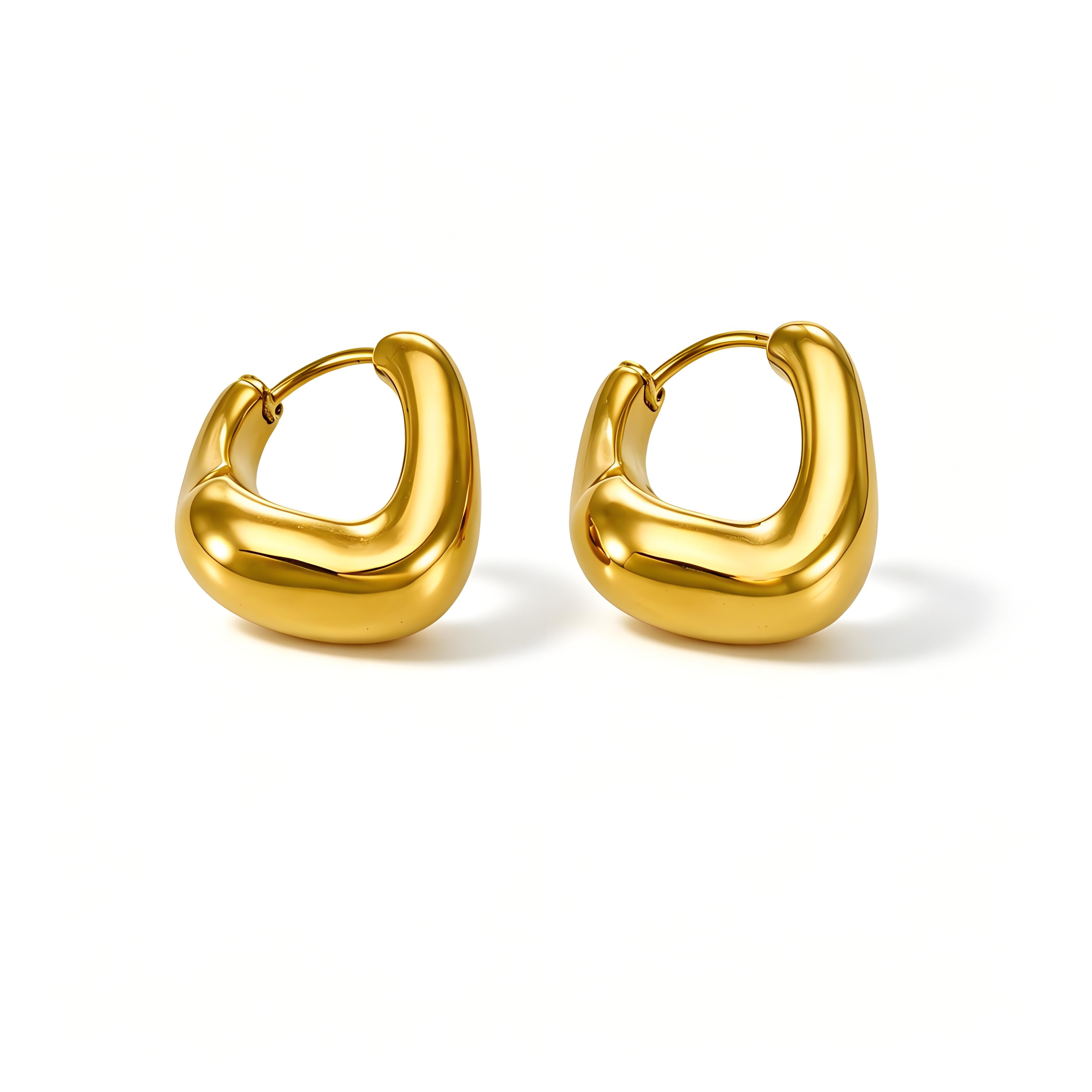 Pebble Curve Irregular Hoop Earrings - Moonix