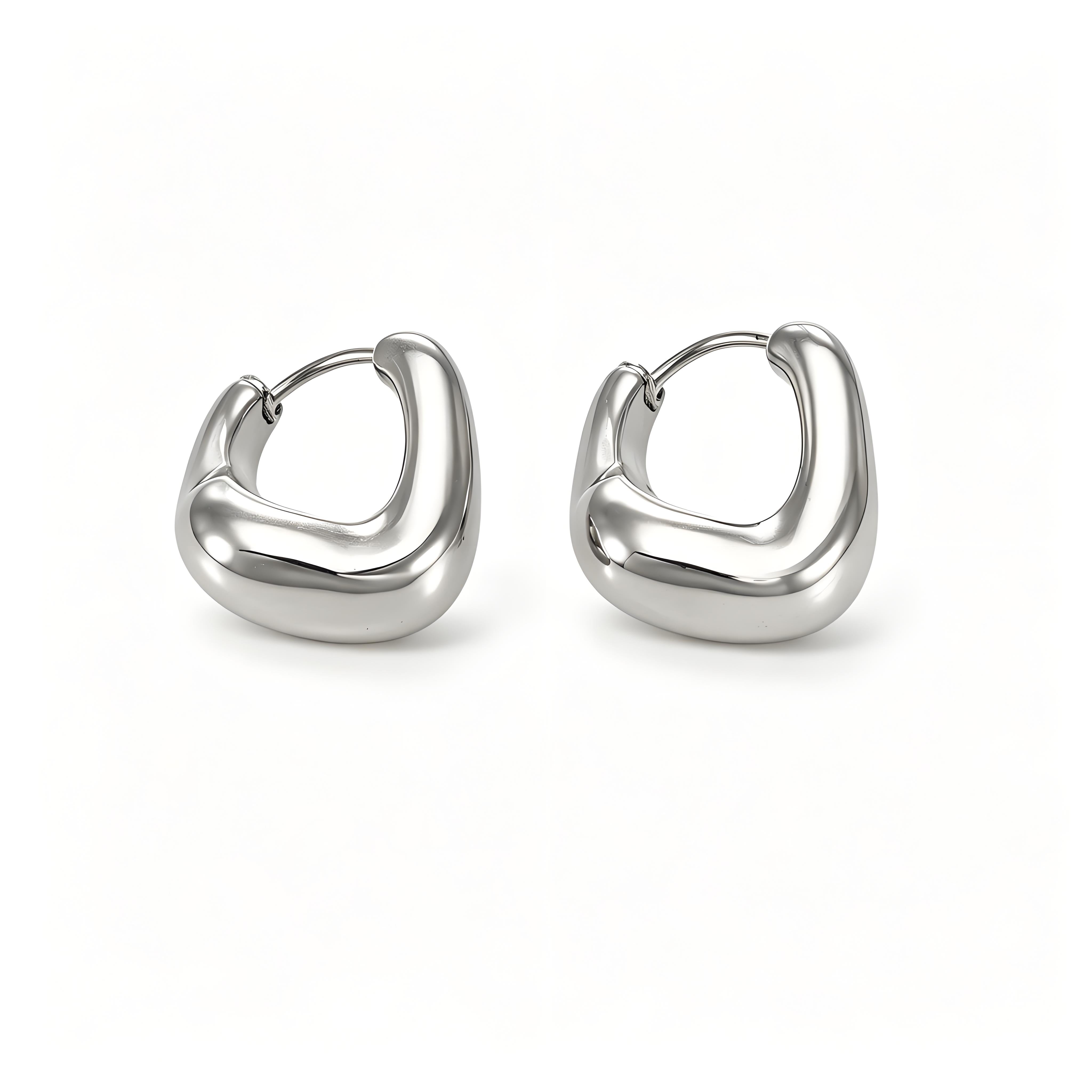 Pebble Curve Irregular Hoop Earrings - Moonix