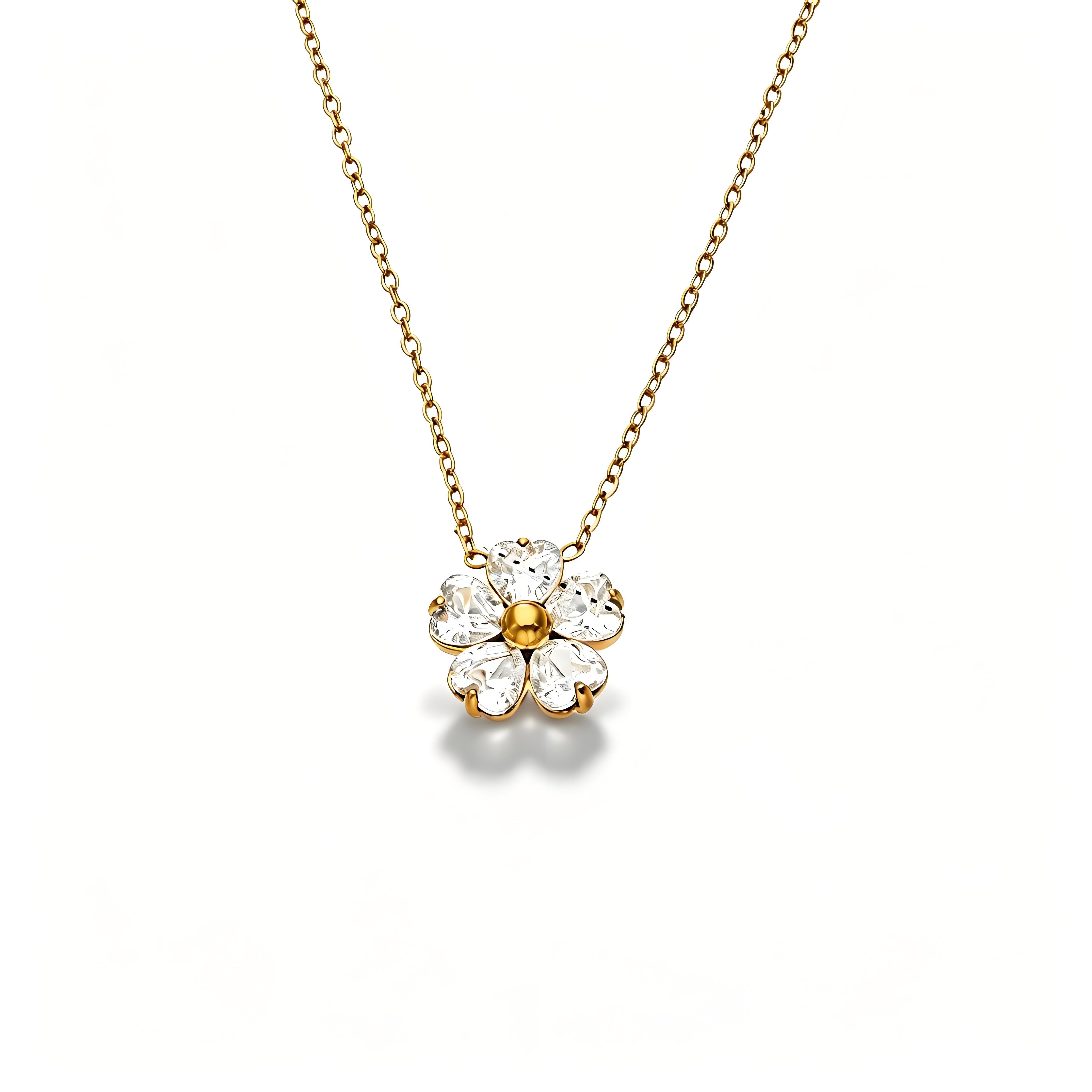 Petal Luxe Minimal Floral Necklace - Moonix
