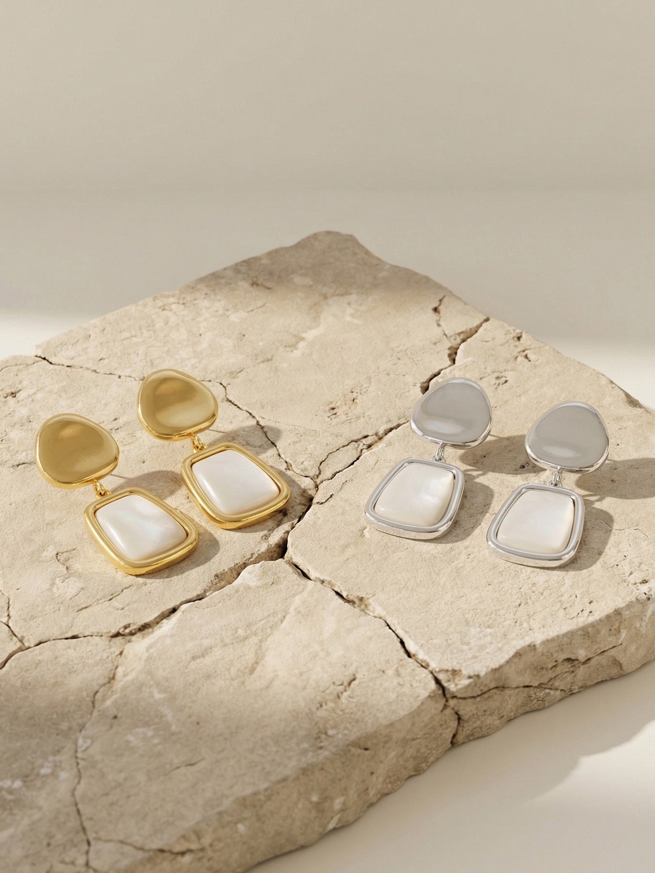 Shell Drift MOP Drop Earrings - Moonix