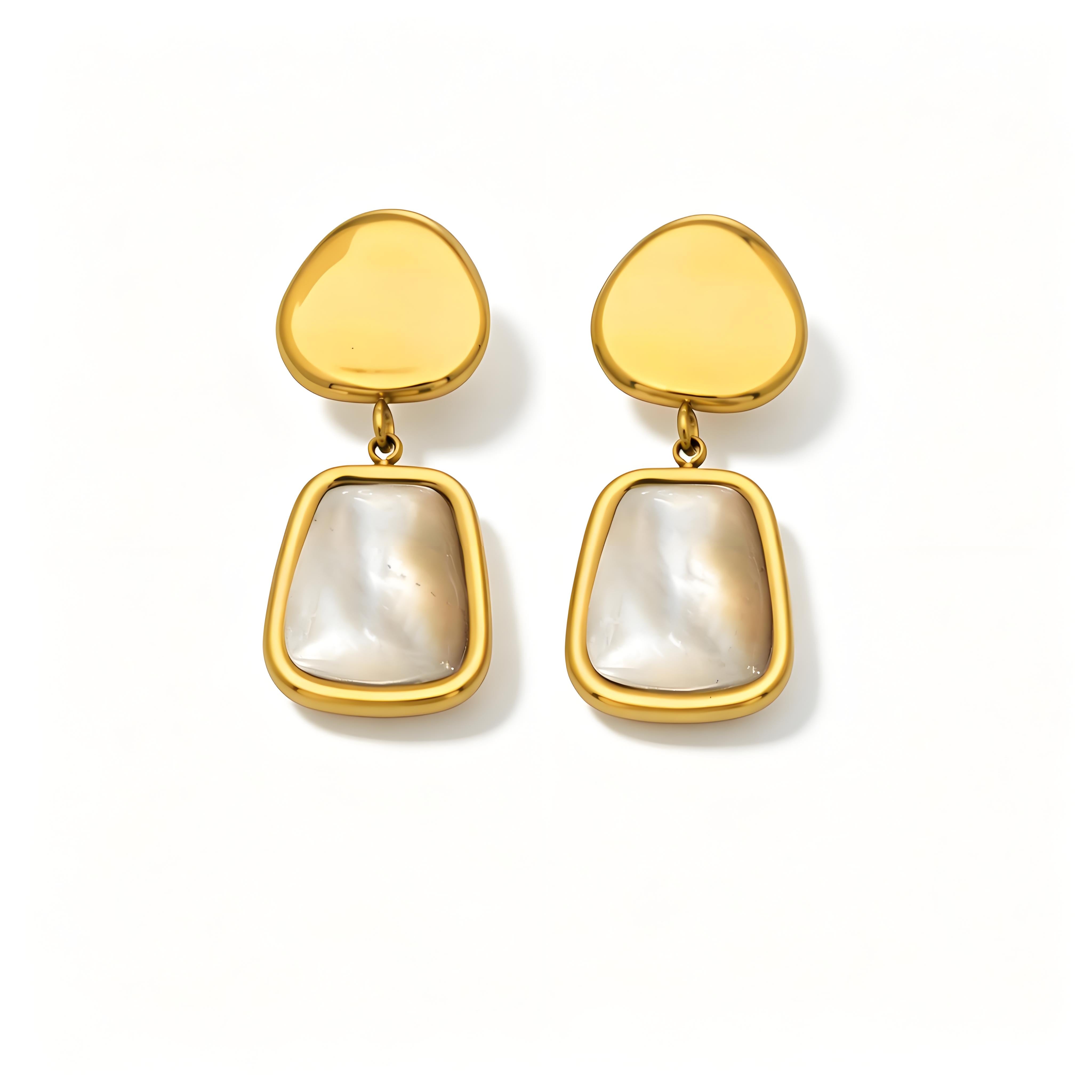 Shell Drift MOP Drop Earrings - Moonix