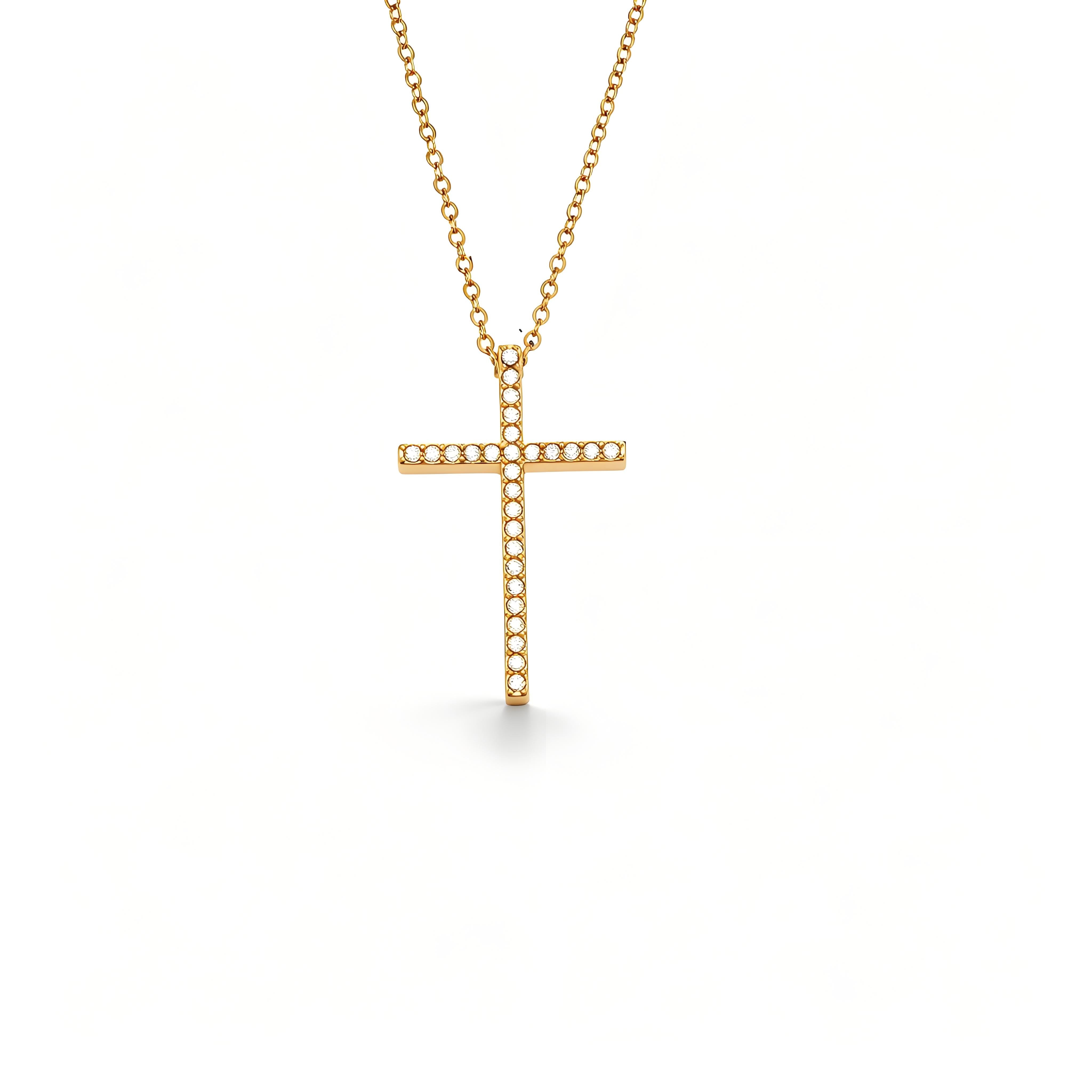 Y-Layer Tiny Cross Bead Lariat Necklace - Moonix