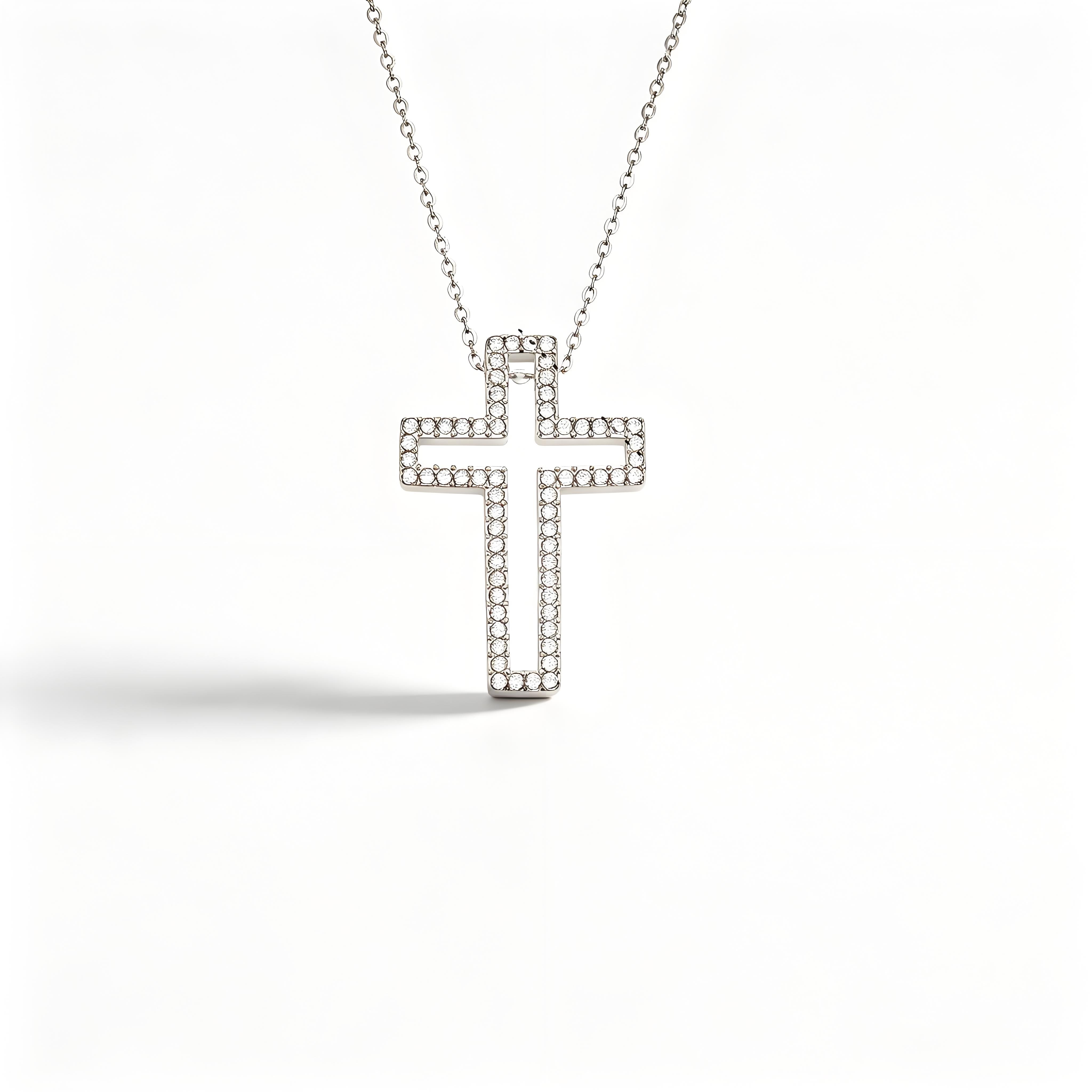 Y-Layer Tiny Cross Bead Lariat Necklace - Moonix
