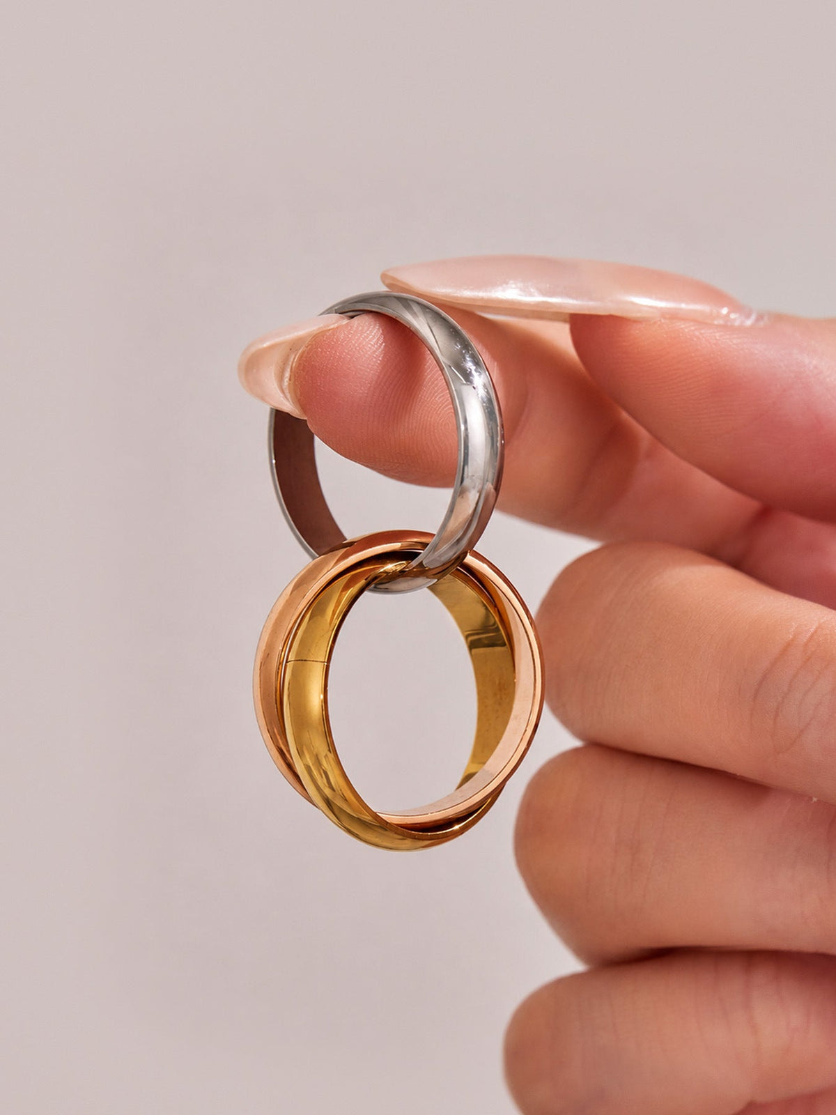 Smooth Triple Band Ring - Moonix