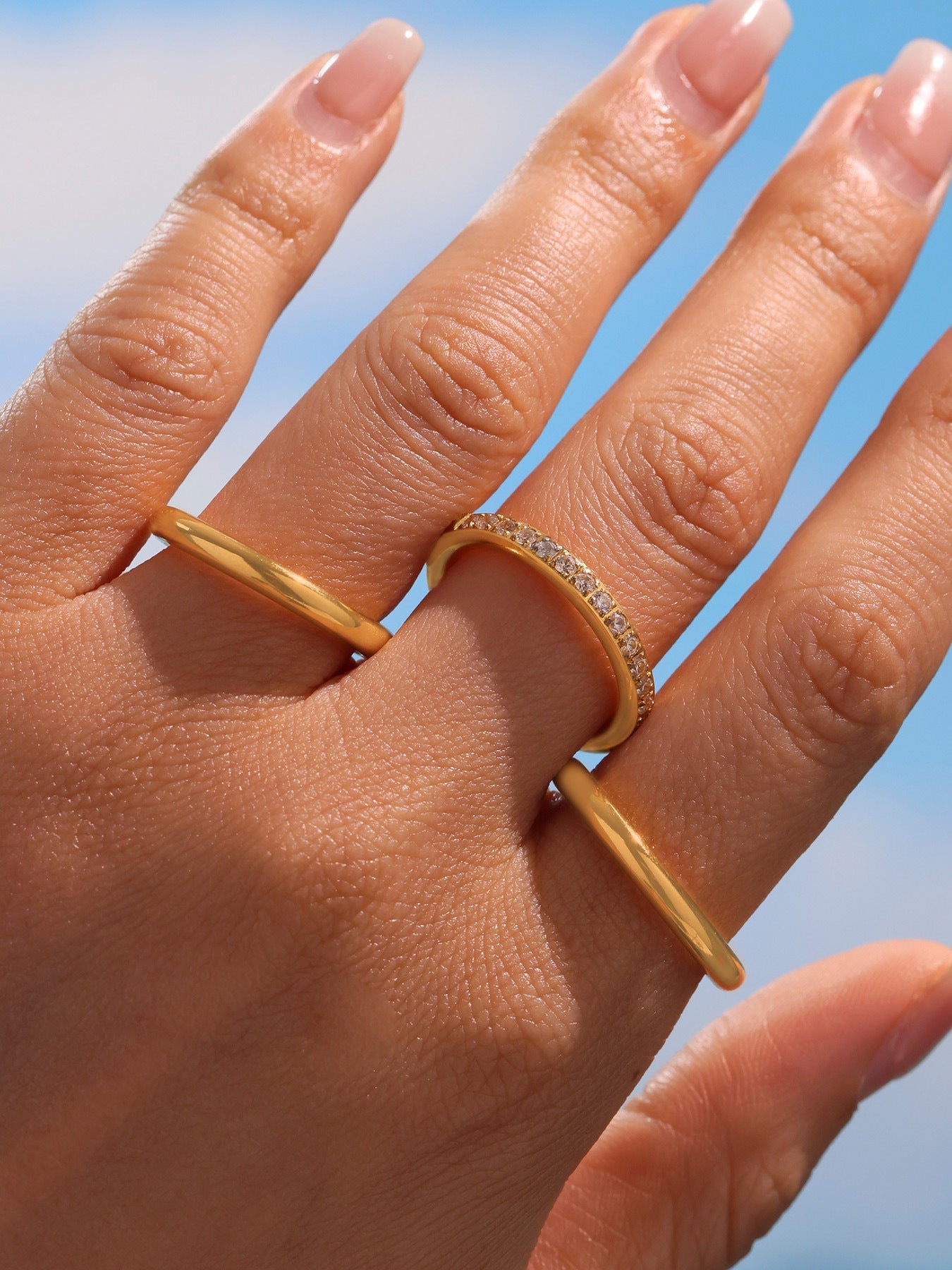 Stackable Triple Band Ring - Moonix