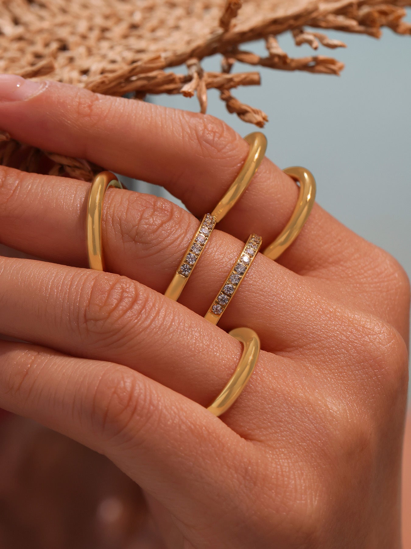 Stackable Triple Band Ring - Moonix