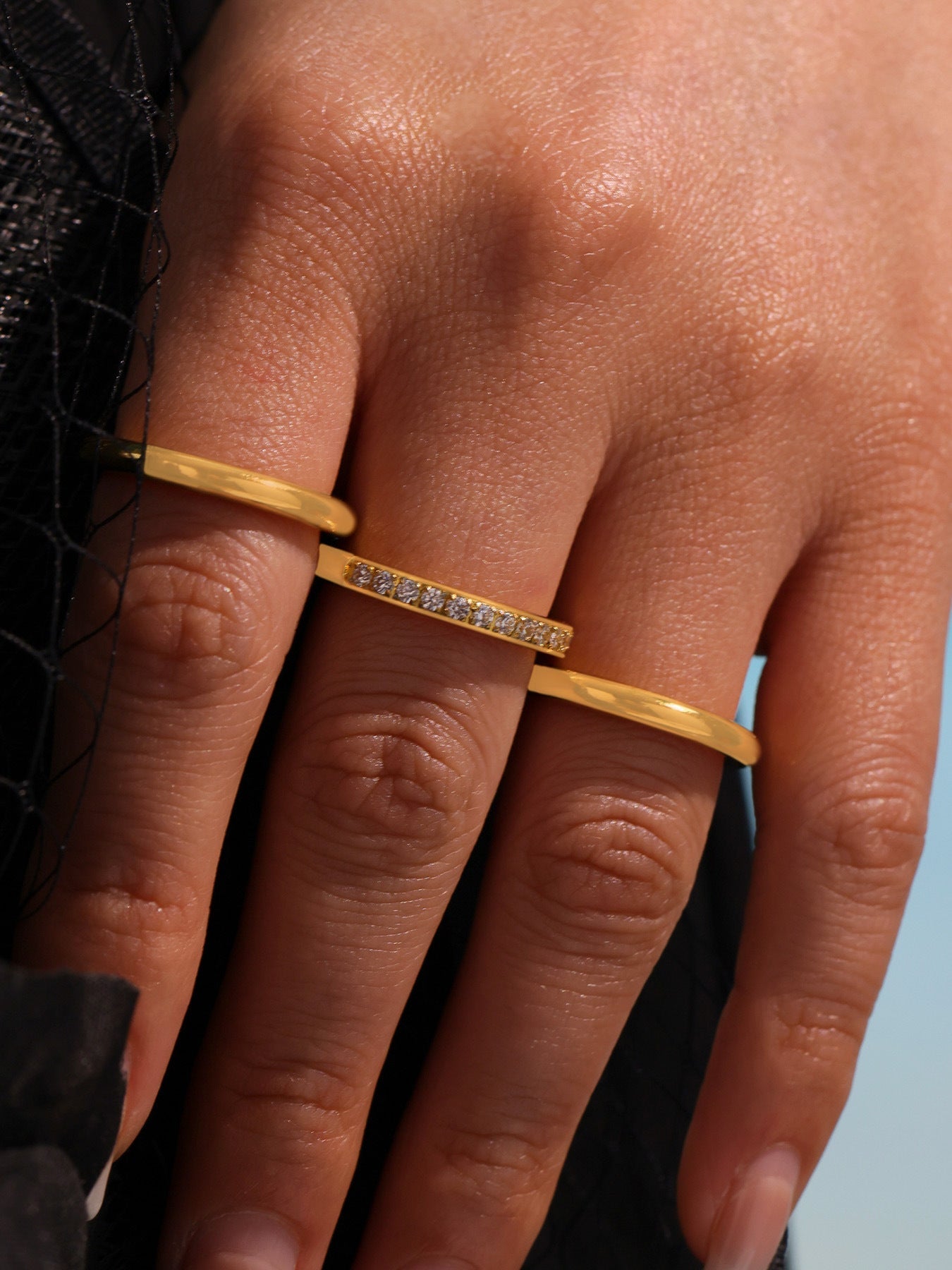 Stackable Triple Band Ring - Moonix
