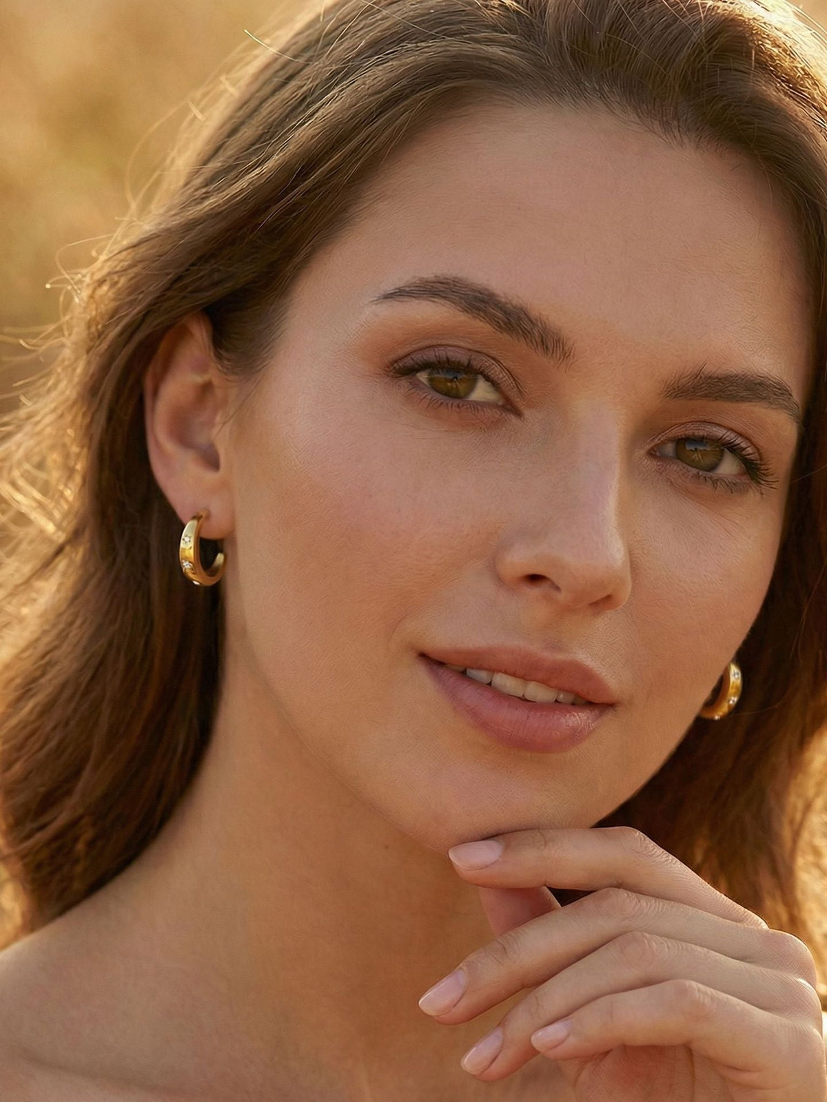 Star Zircon C-Shaped Earring - Moonix
