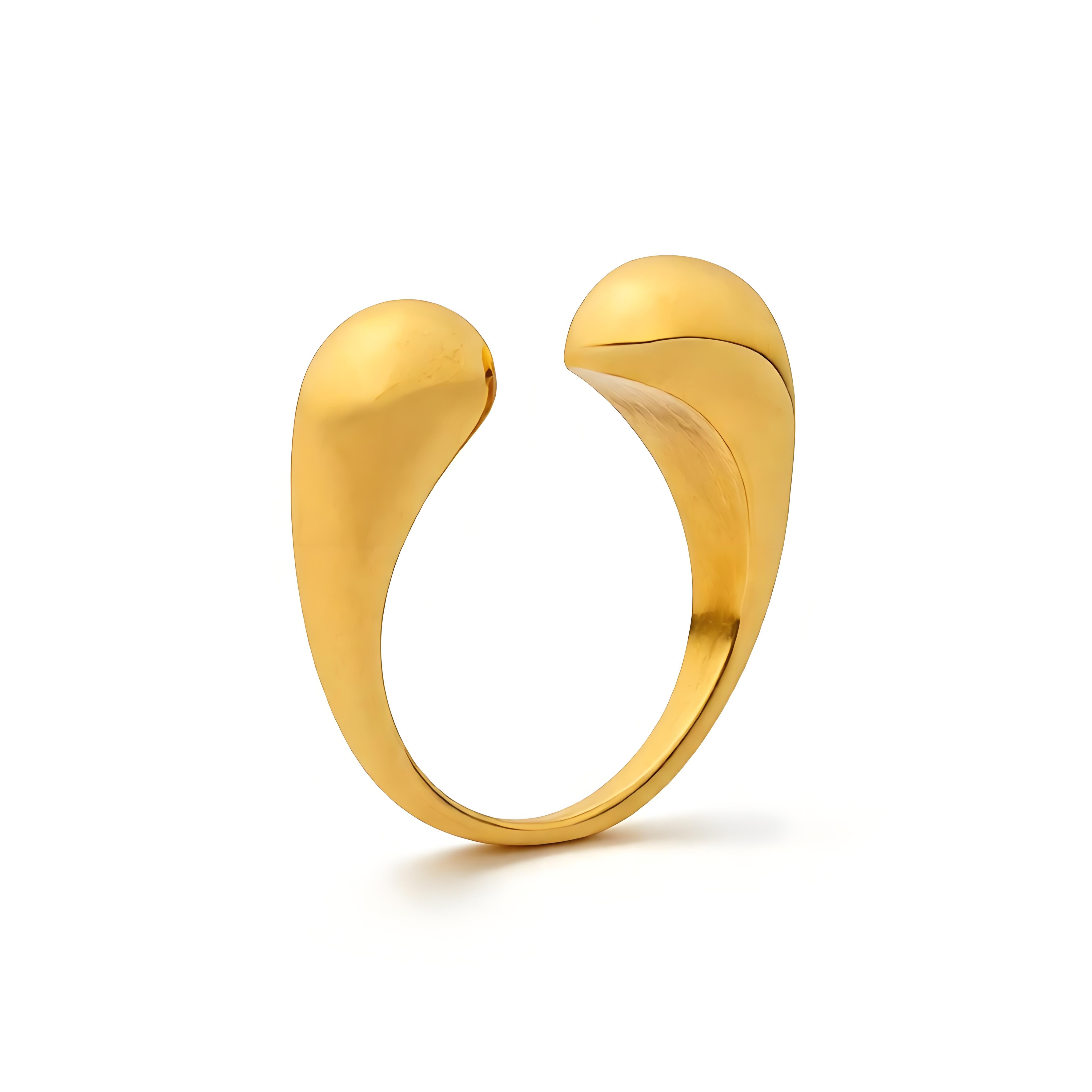 Teardrop Open Cuff Ring - Moonix