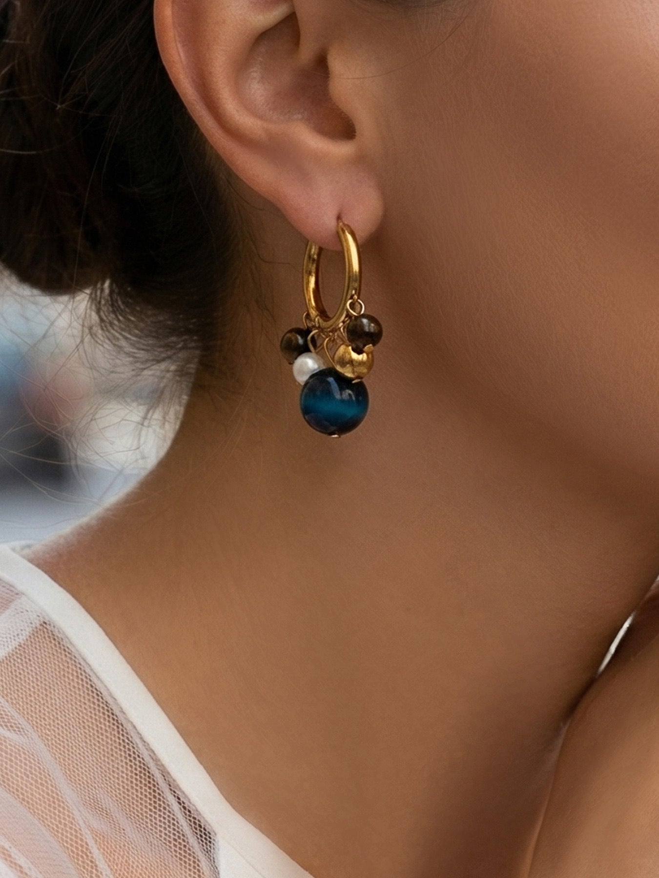 Terra Bead Drop Earrings - Moonix