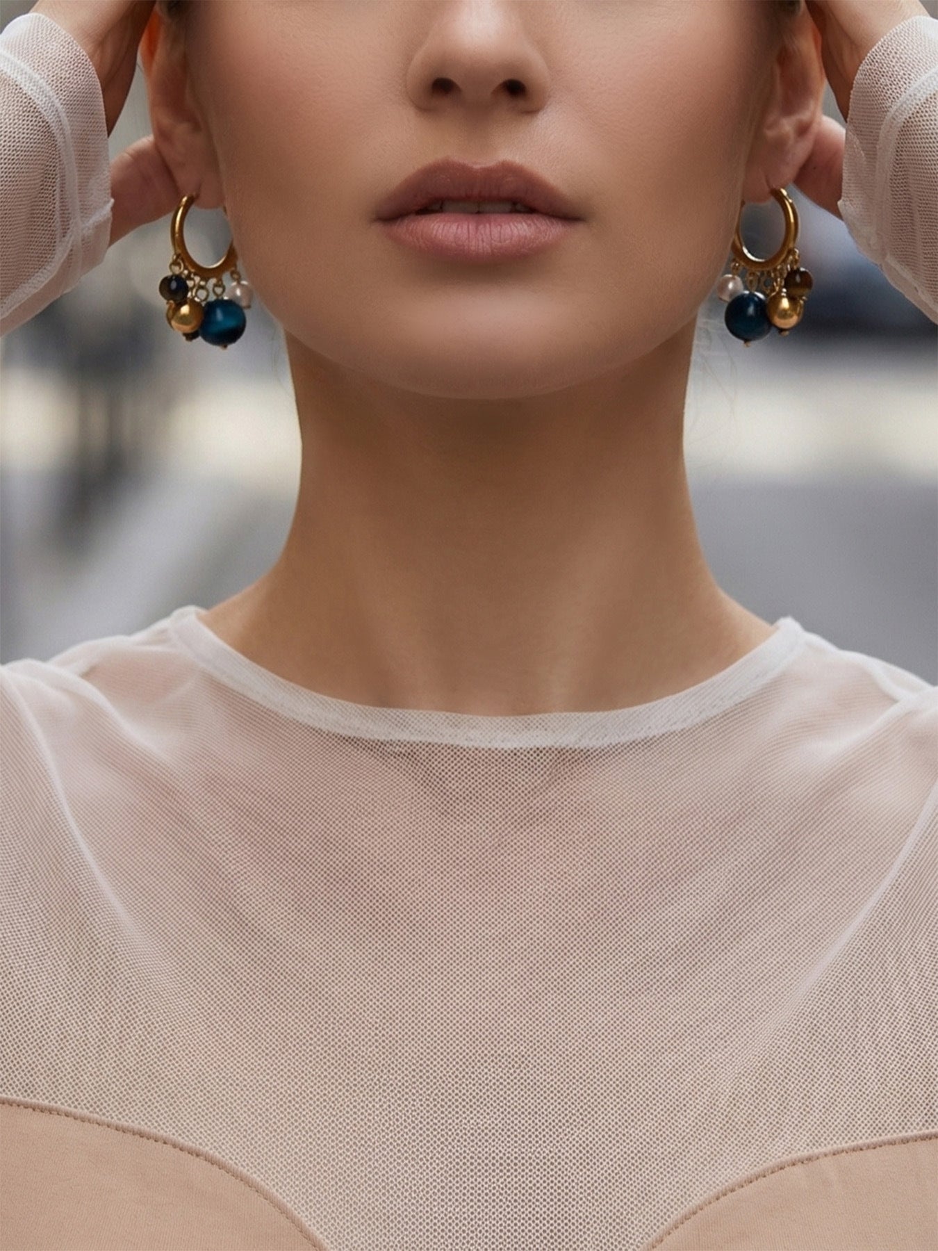 Terra Bead Drop Earrings - Moonix