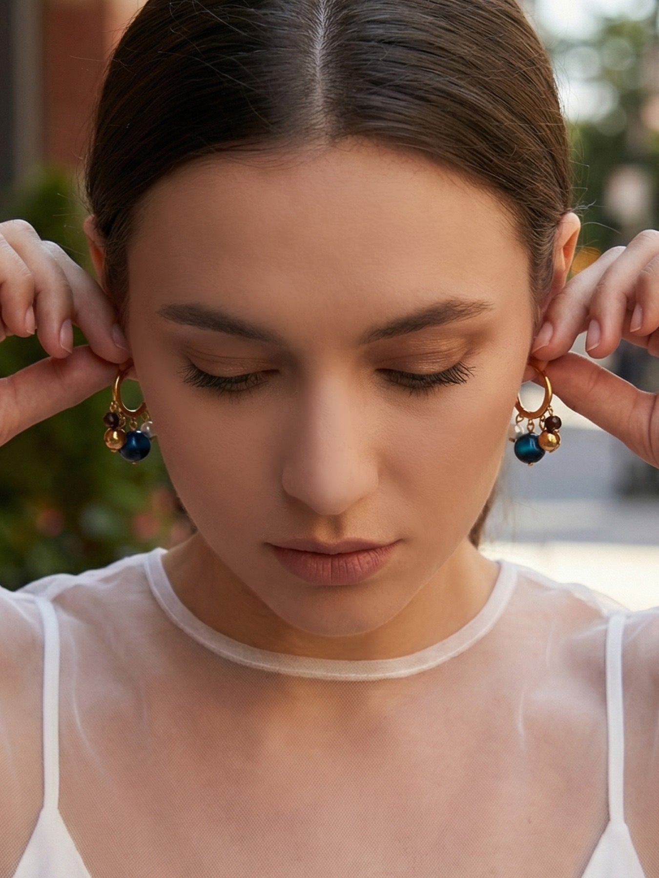 Terra Bead Drop Earrings - Moonix