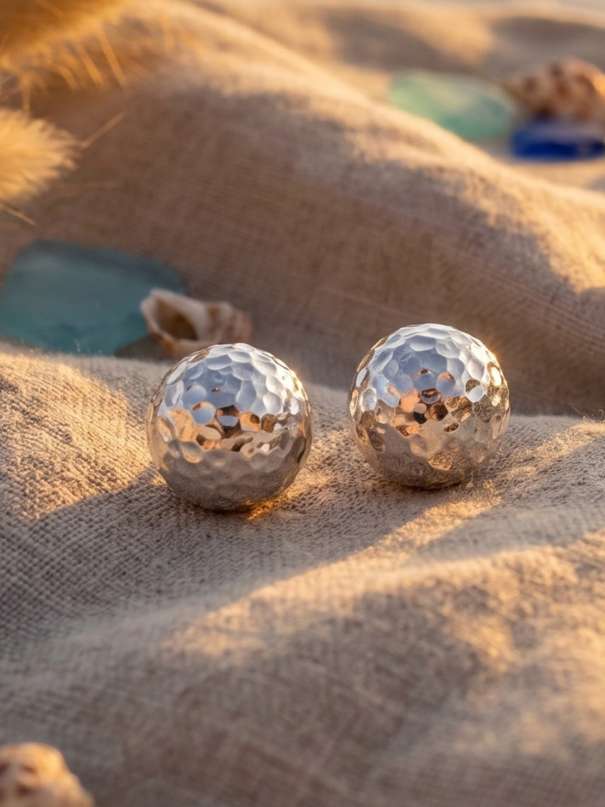 Textured Ball Stud Earrings - Moonix