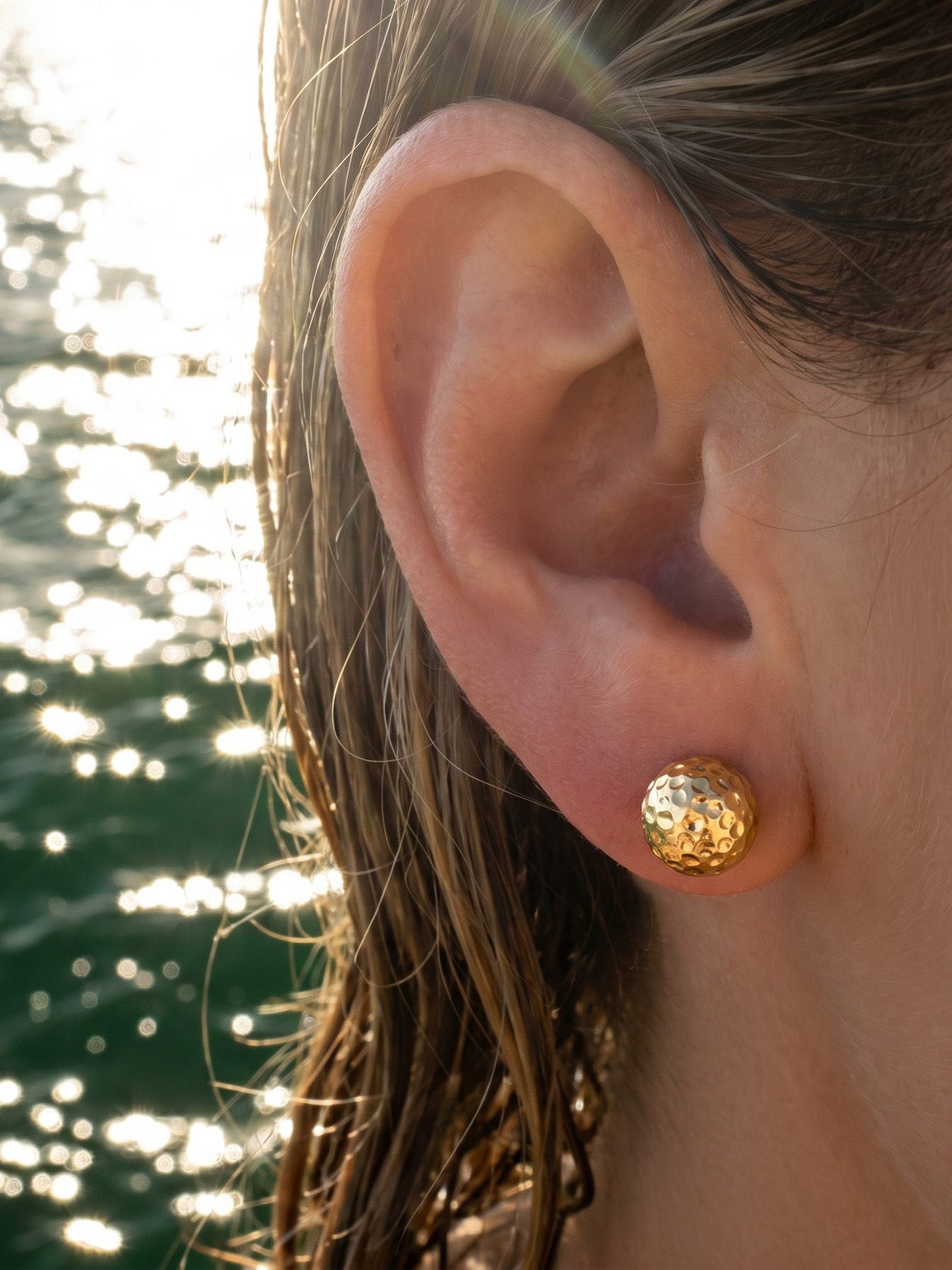 Textured Ball Stud Earrings - Moonix