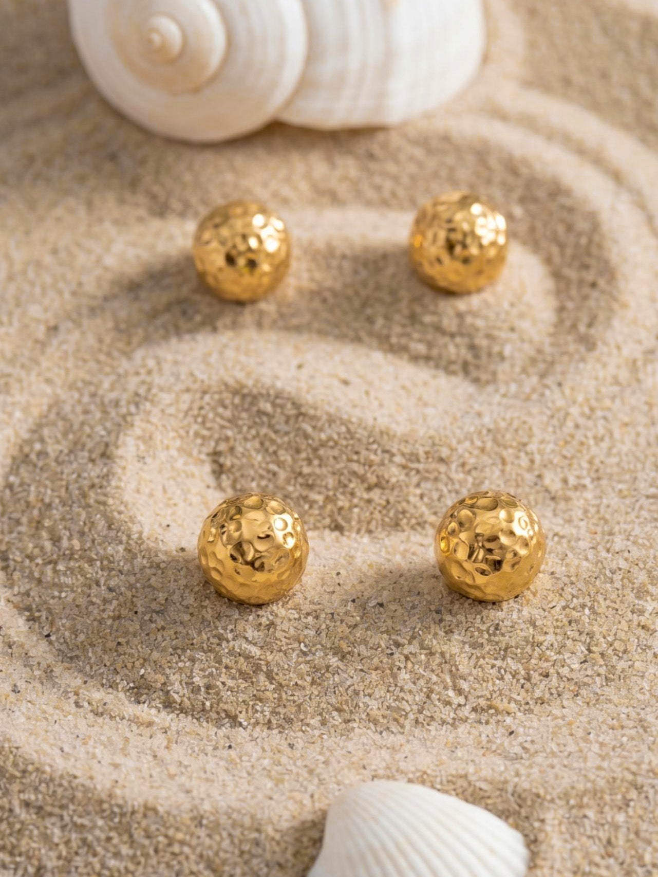 Textured Ball Stud Earrings - Moonix