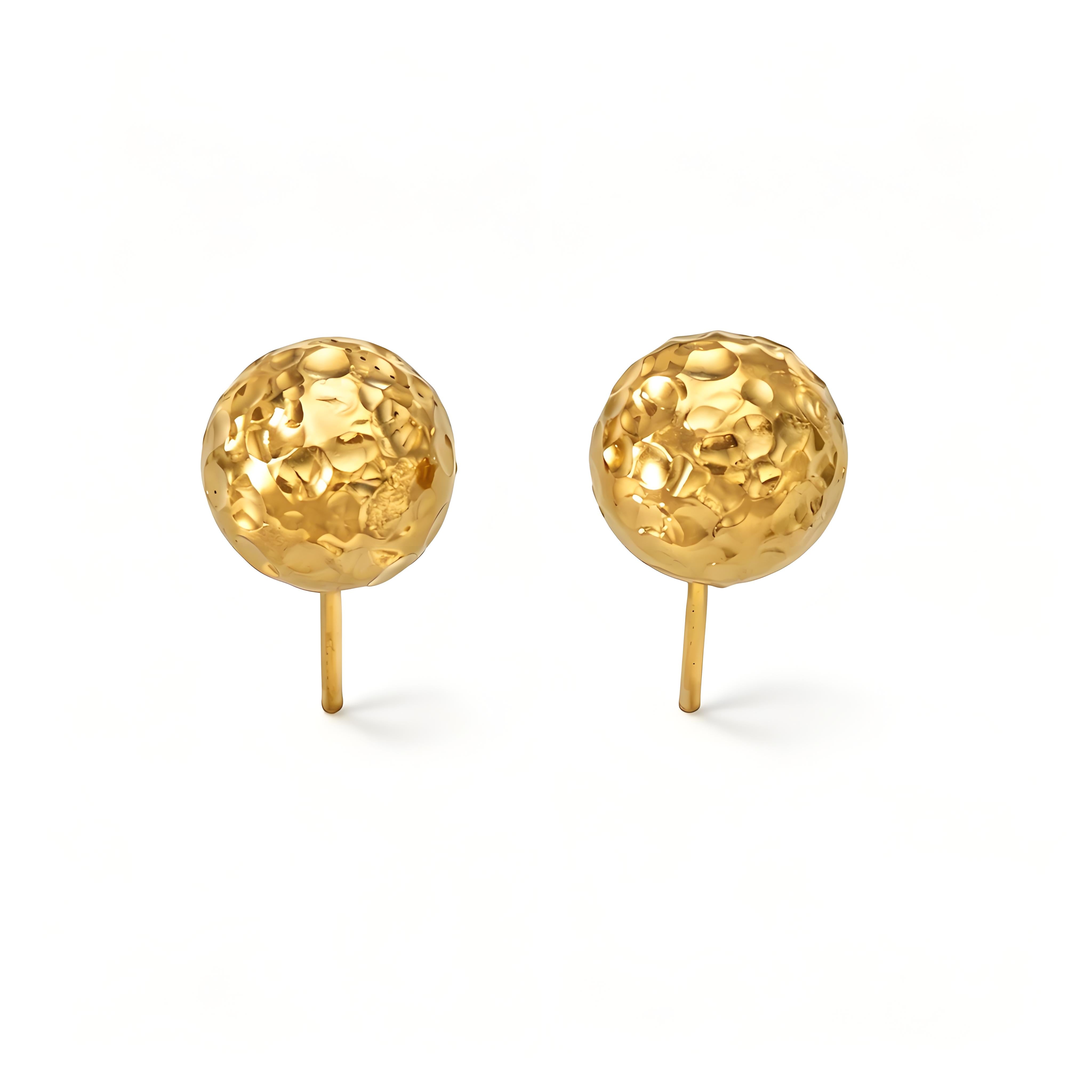 Textured Ball Stud Earrings - Moonix
