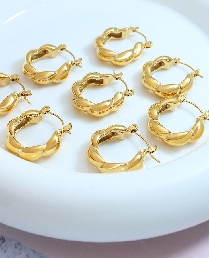 Twist Braid Hoop Earring - Moonix