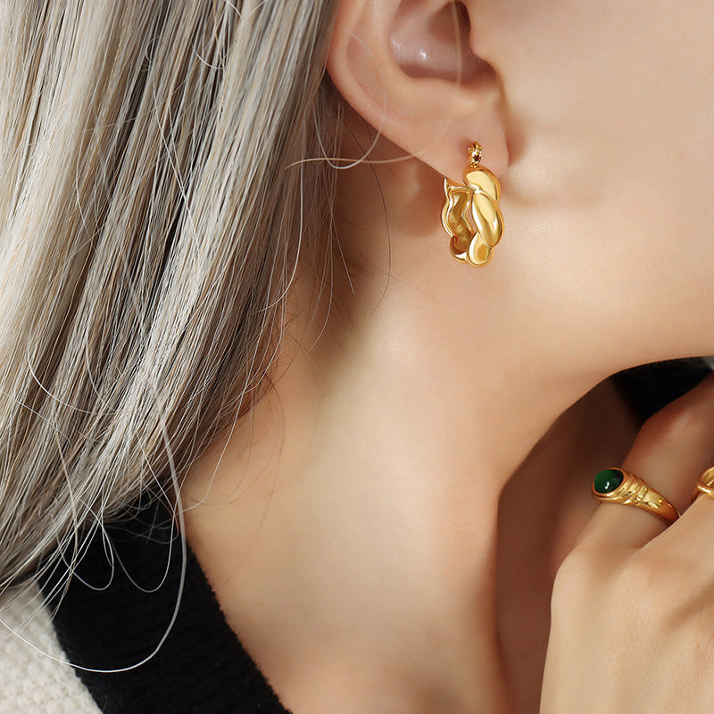 Twist Braid Hoop Earring - Moonix