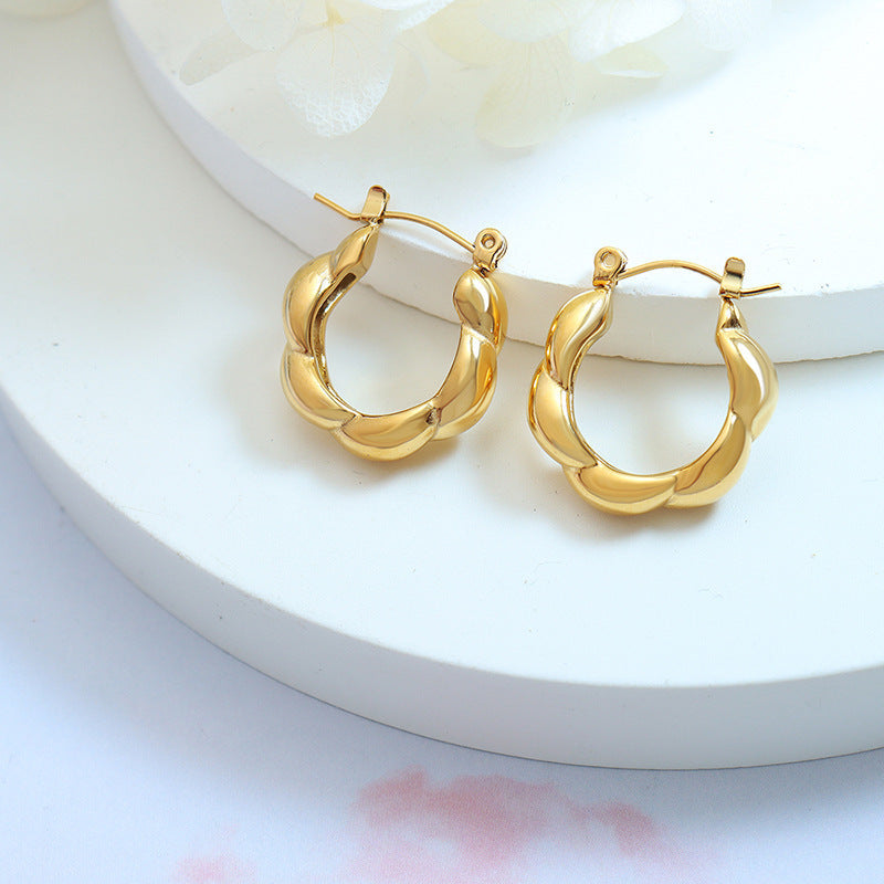 Twist Braid Hoop Earring - Moonix