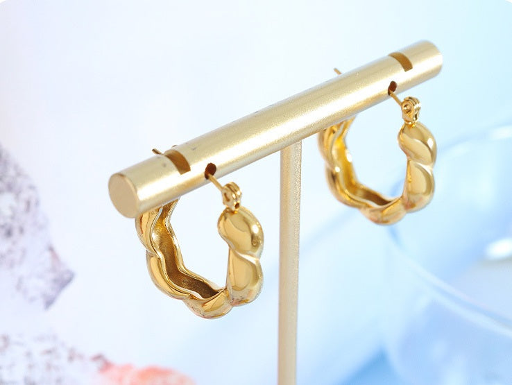 Twist Braid Hoop Earring - Moonix