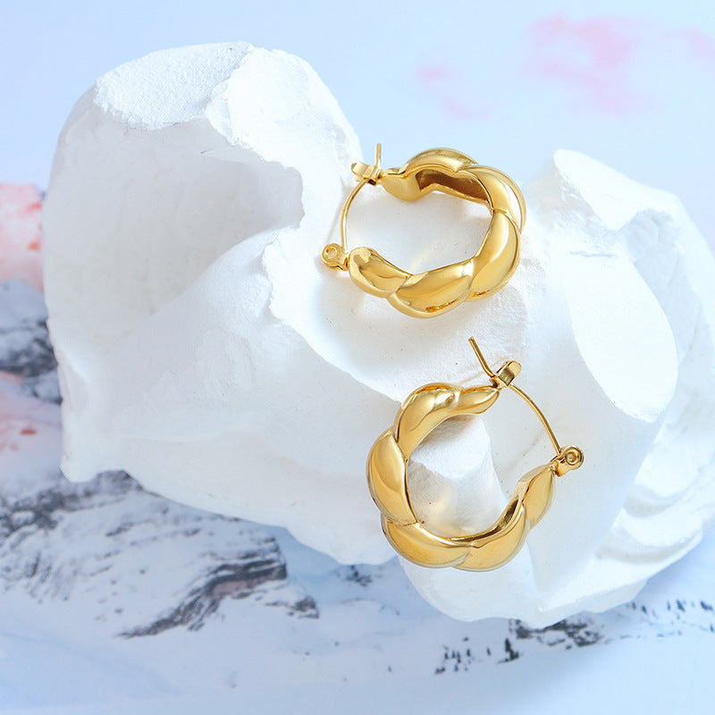 Twist Braid Hoop Earring - Moonix