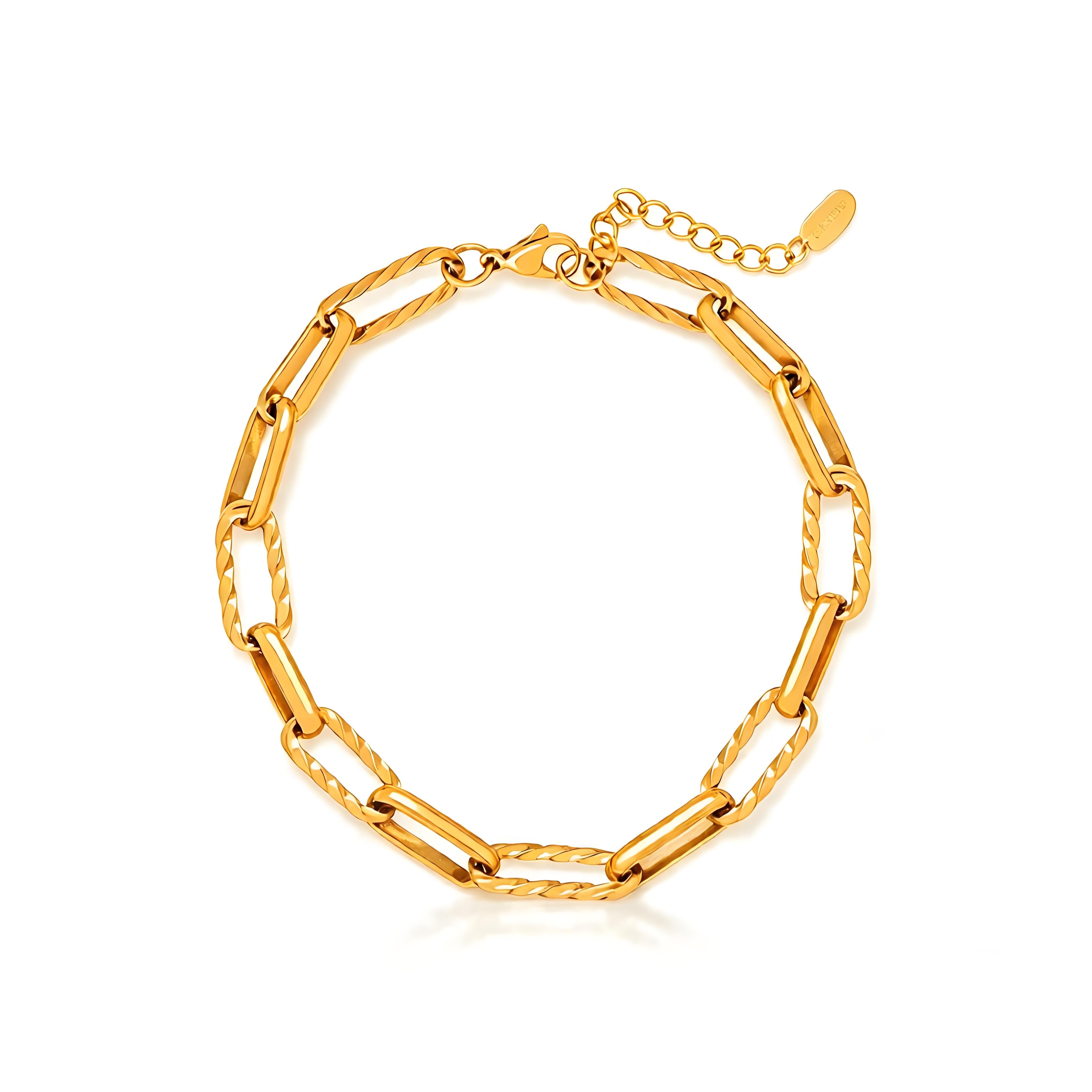 Twisted Paperclip Link Bracelet - Moonix